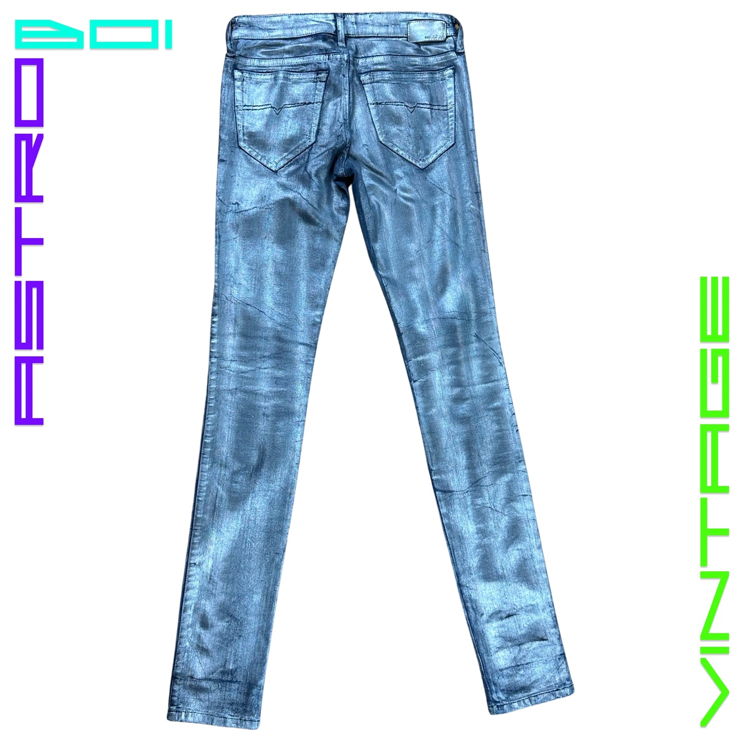 DIESEL HOLOGRAPHIC SKINNY JEANS _26"
