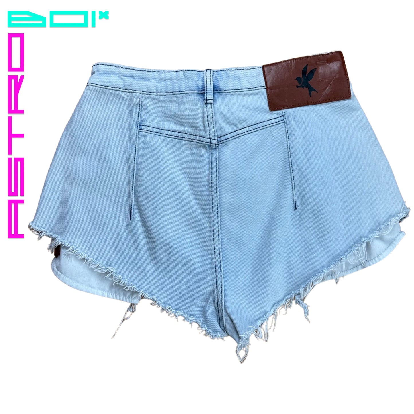 ASTROBOI *CUSTOMIZED* BLEACHED DENIM SHORTS_27"