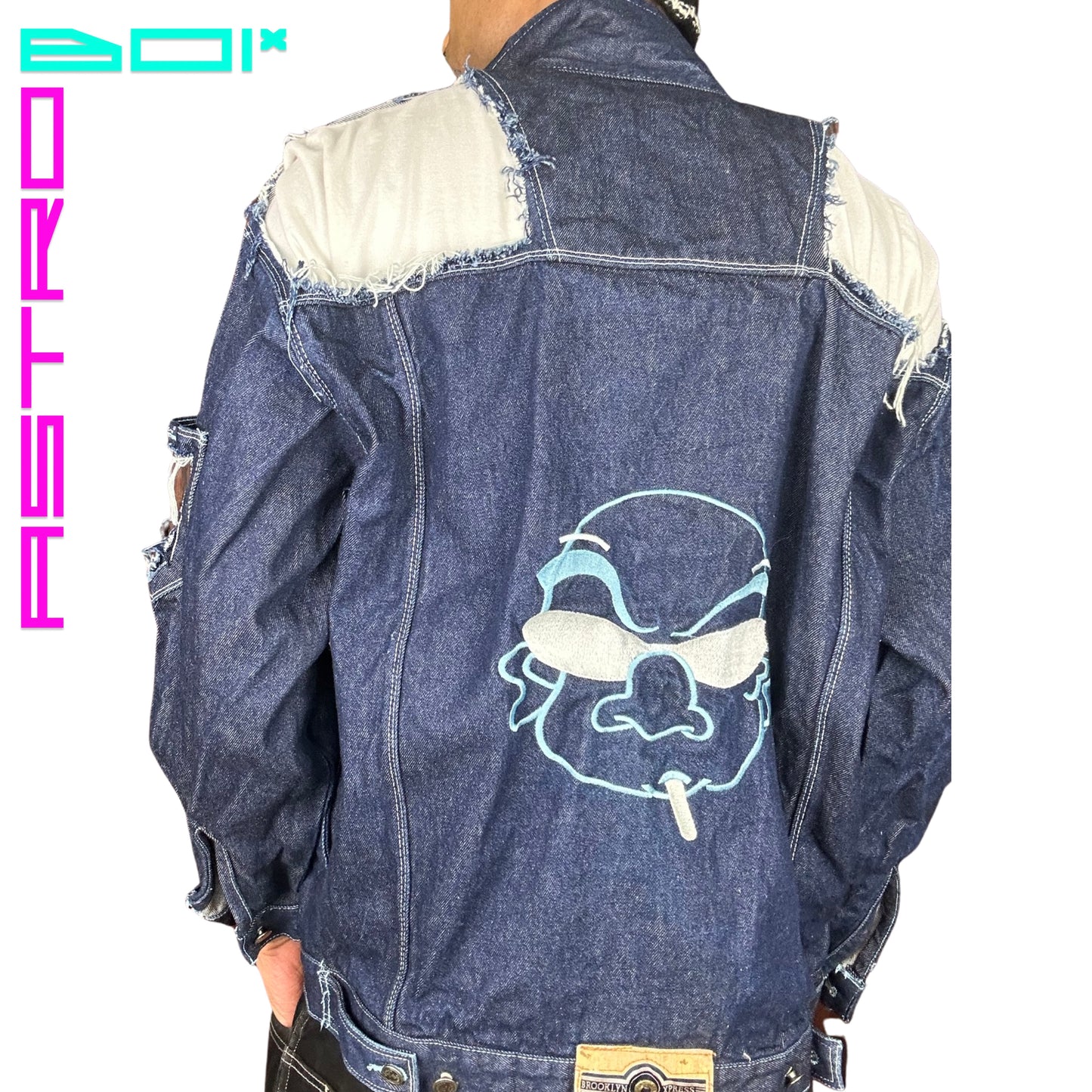 ASTROBOI* DECONSTRUCTED DENIM CARTOON JACKET _ MEDIUM