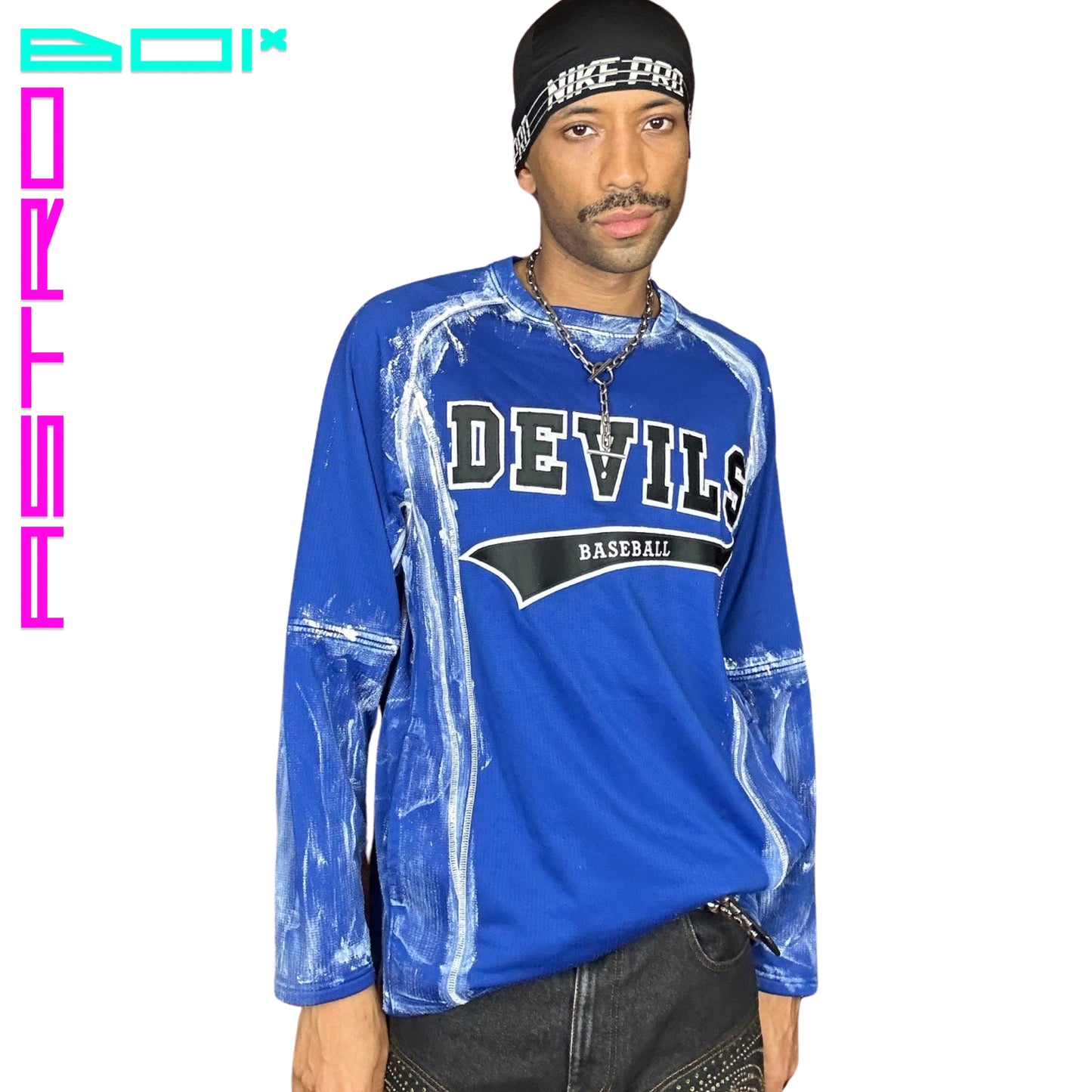 ASTROBOI* PAINTED DEVILS BASEBALL T-SHIRT _ LARGE