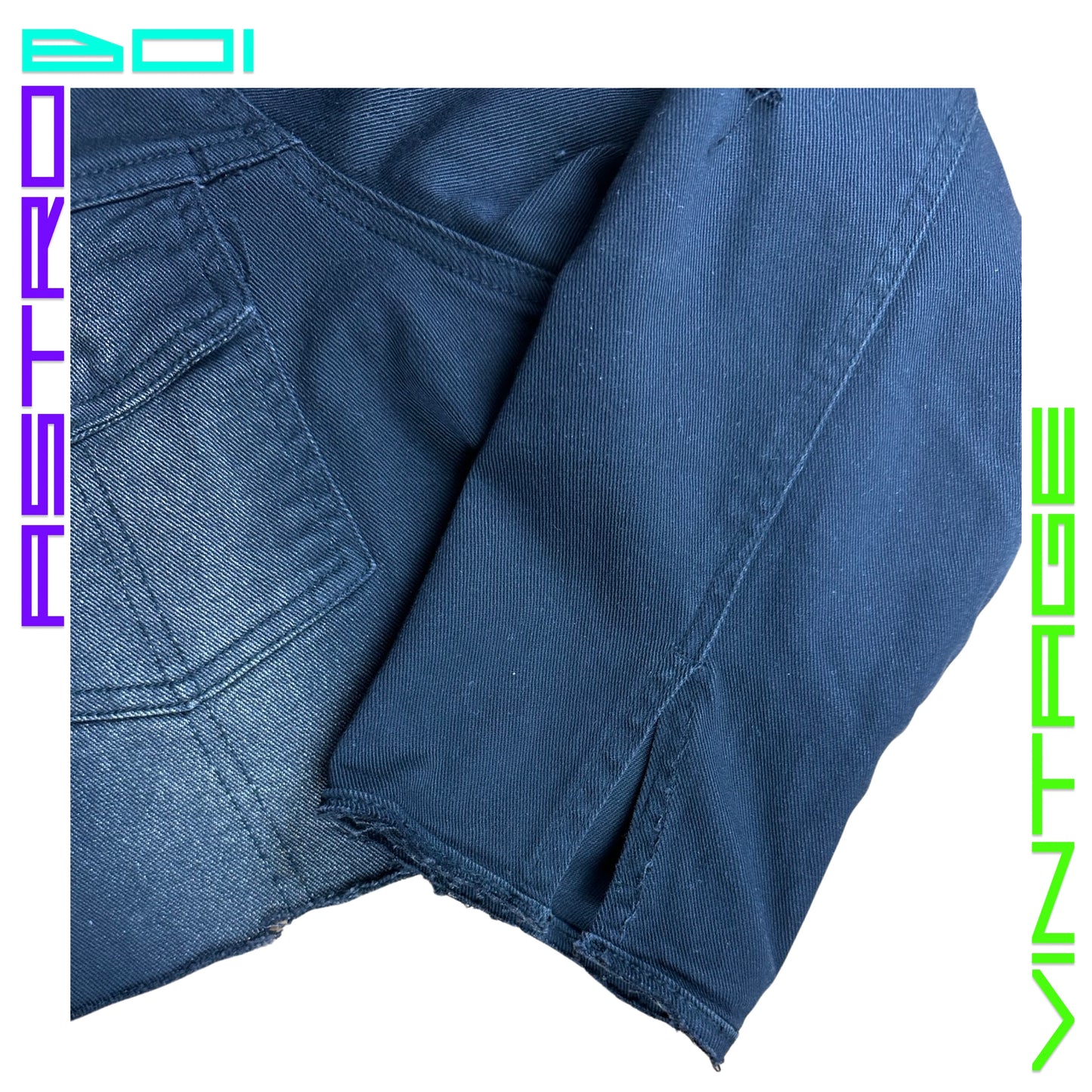 ASTROBOI* DECONSTRUCTED FATIGUED DENIM JACKET_ BLACK