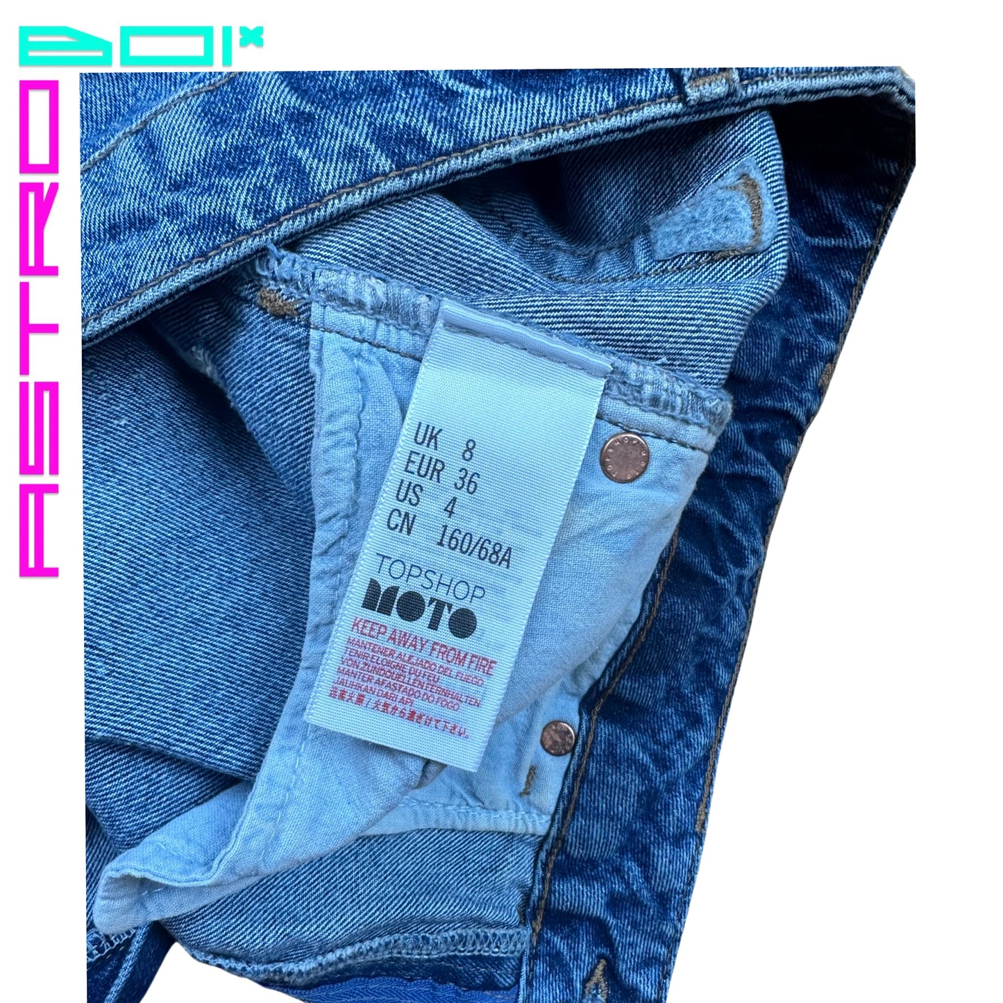 ASTROBOI* CUSTOMIZED TOPSHOP METALLIC DENIM SKIRT