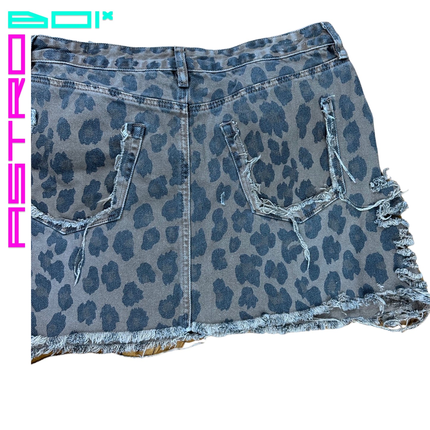 ASTROBOI* DECONSTRUCTED LEOPARD PRINT DENIM SHIRT _ BROWN_29"