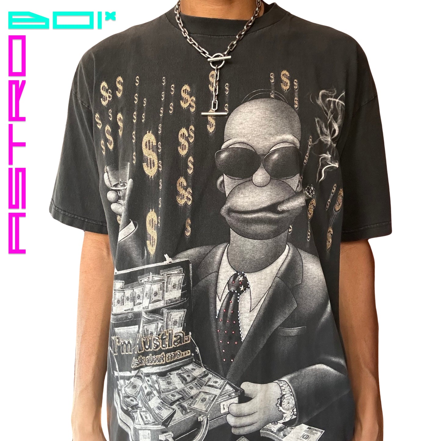 HOMER SIMPSON "I'M A HUSTLA ASK ABOUT ME" OVERSIZED T-SHIRT