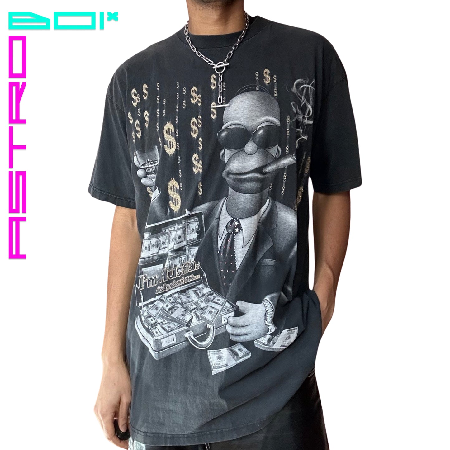 HOMER SIMPSON "I'M A HUSTLA ASK ABOUT ME" OVERSIZED T-SHIRT