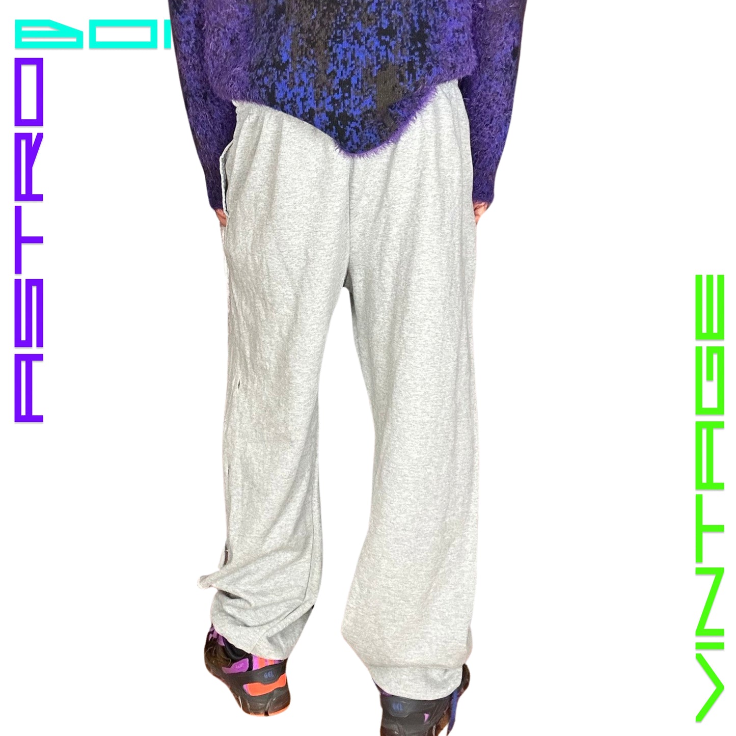 ASTROBOI* GREY TATTERED BAGGY SWEATPANTS_3XL