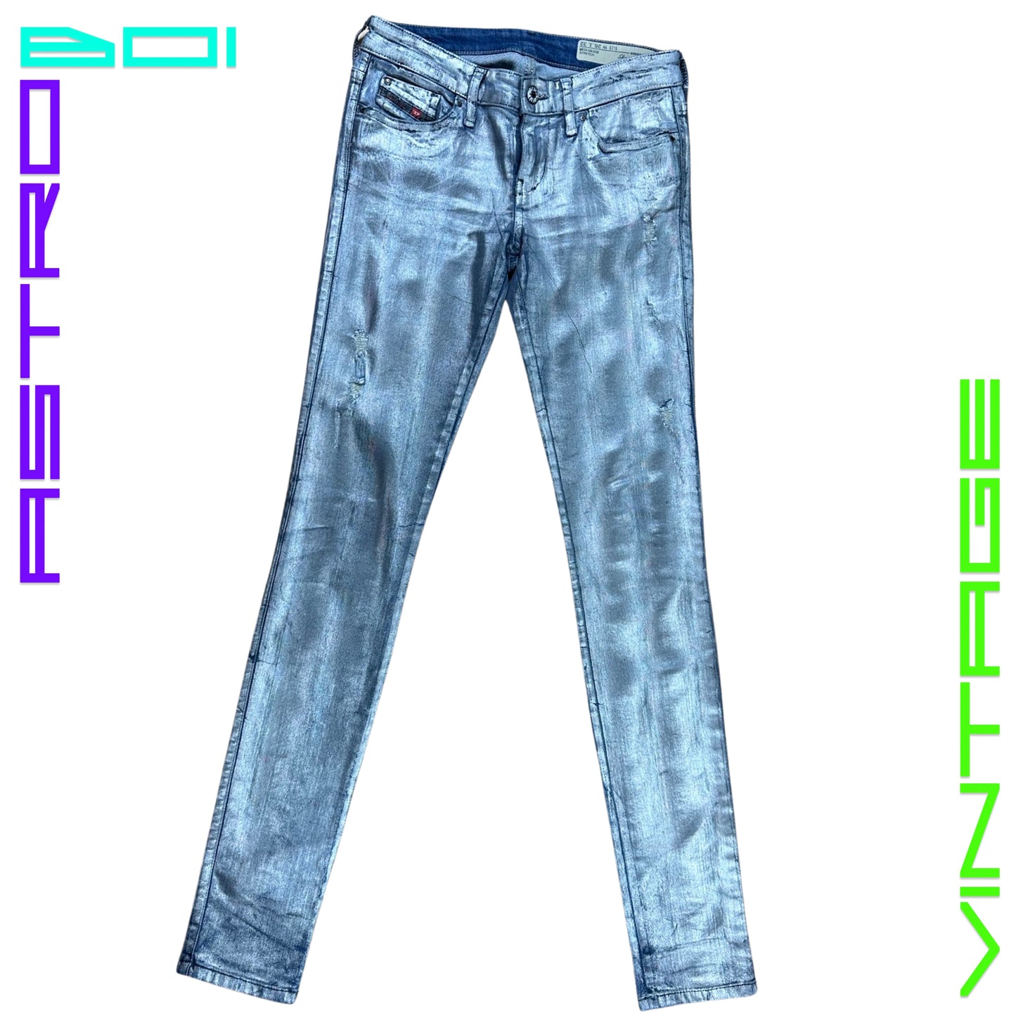 DIESEL HOLOGRAPHIC SKINNY JEANS _26"