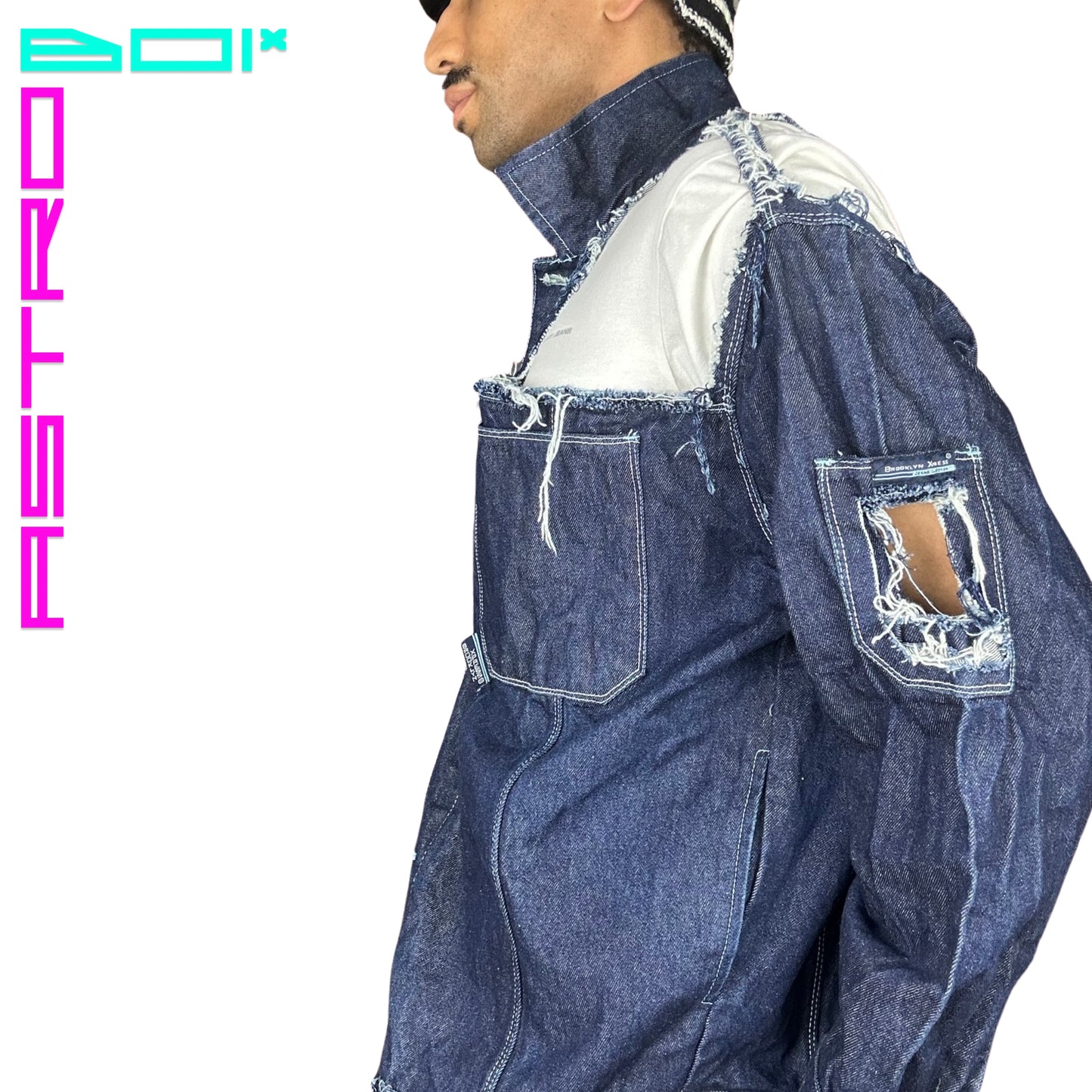 ASTROBOI* DECONSTRUCTED DENIM CARTOON JACKET _ MEDIUM