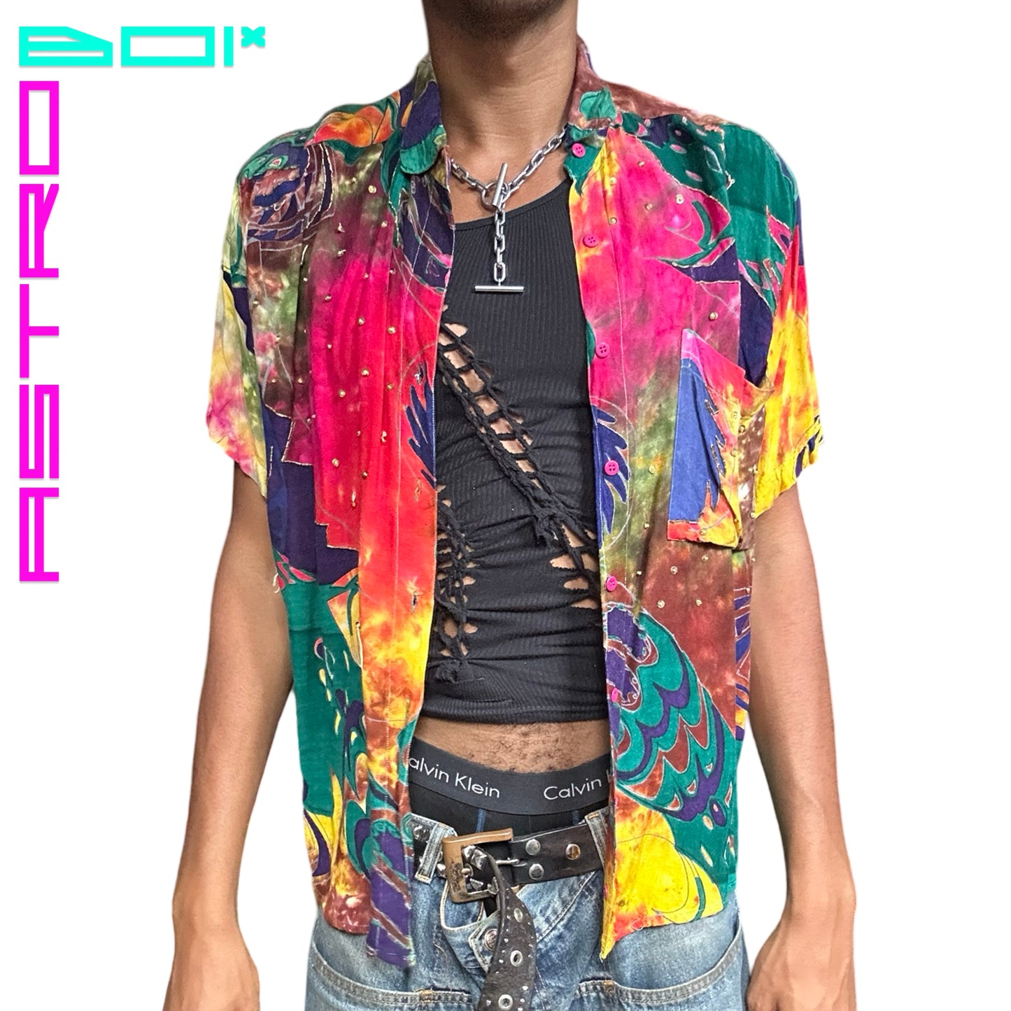 VINTAGE 90s TECHNICOLOR SEQUIN SHIRT