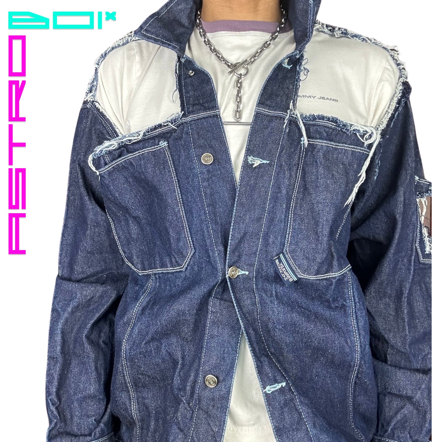 ASTROBOI* DECONSTRUCTED DENIM CARTOON JACKET _ MEDIUM