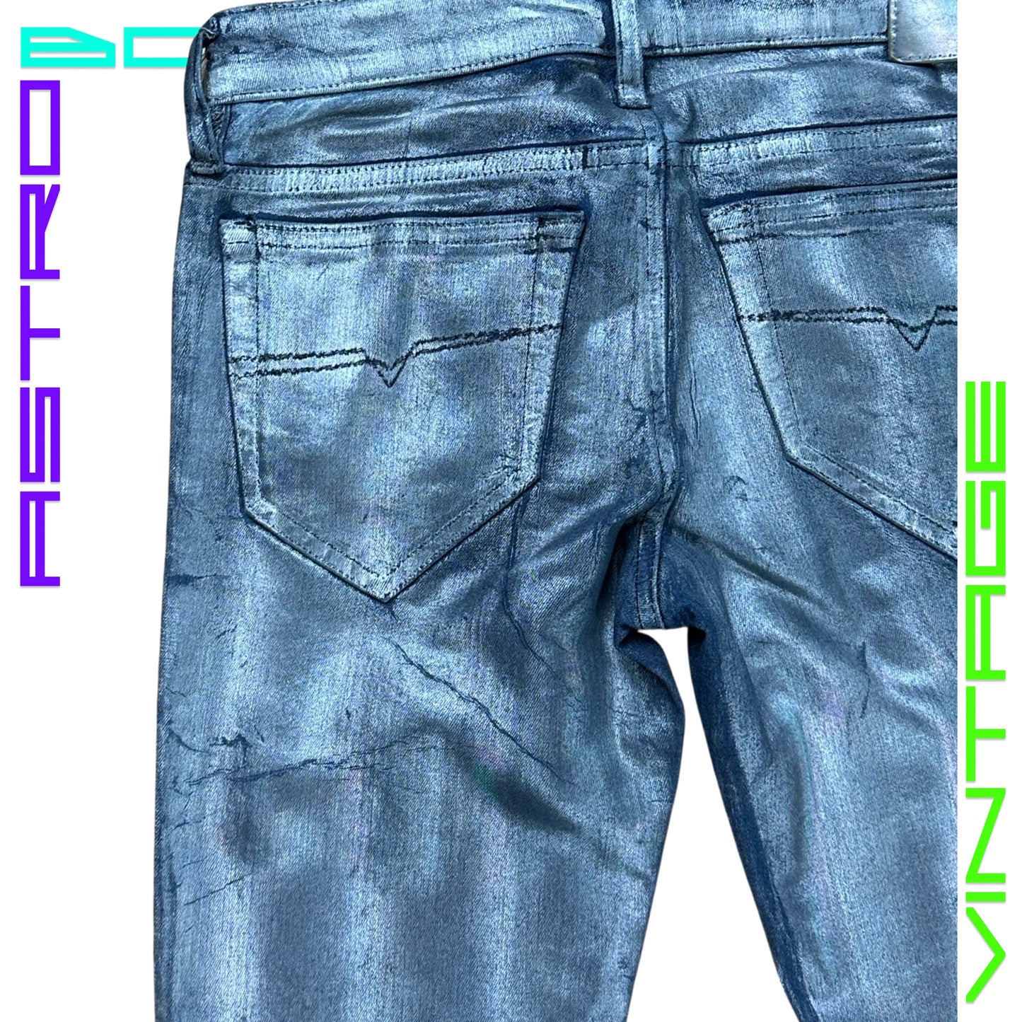 DIESEL HOLOGRAPHIC SKINNY JEANS _26"