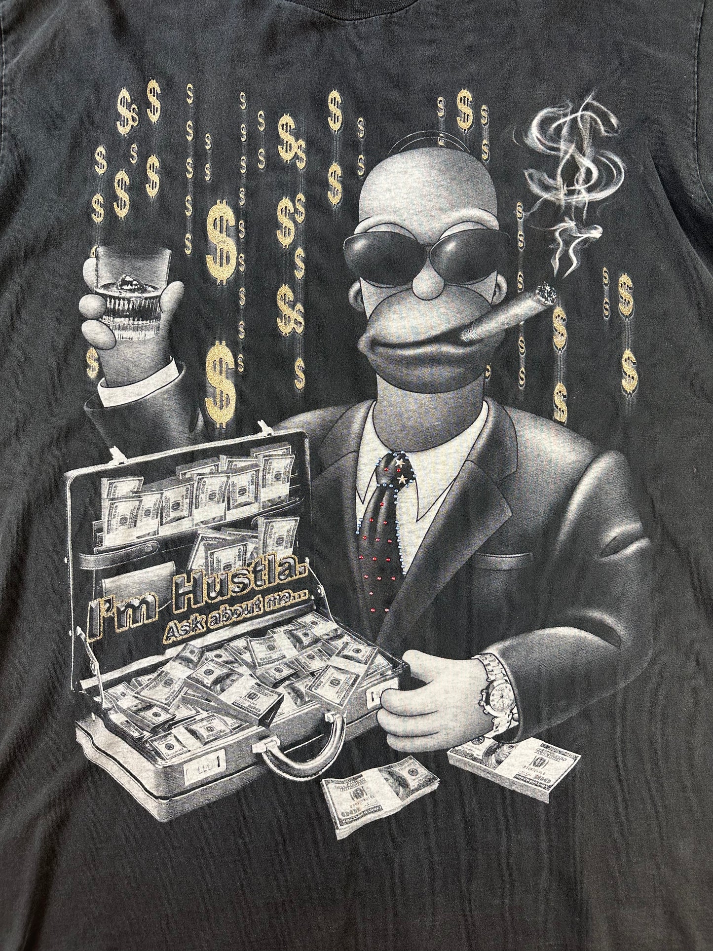 HOMER SIMPSON "I'M A HUSTLA ASK ABOUT ME" OVERSIZED T-SHIRT