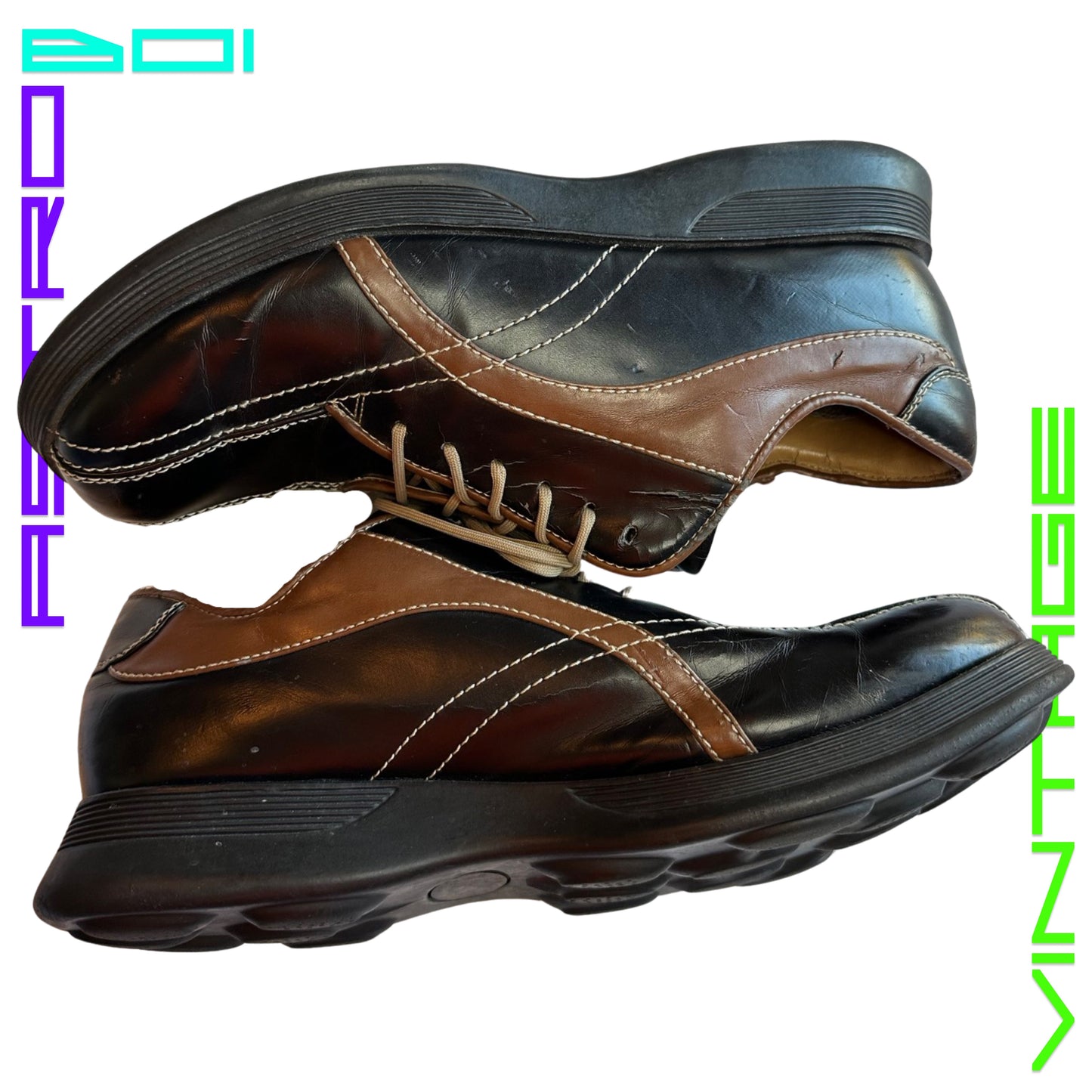 VINTAGE PHYS.SCI FAUX LEATHER CHUNKY BOWLING SHOES