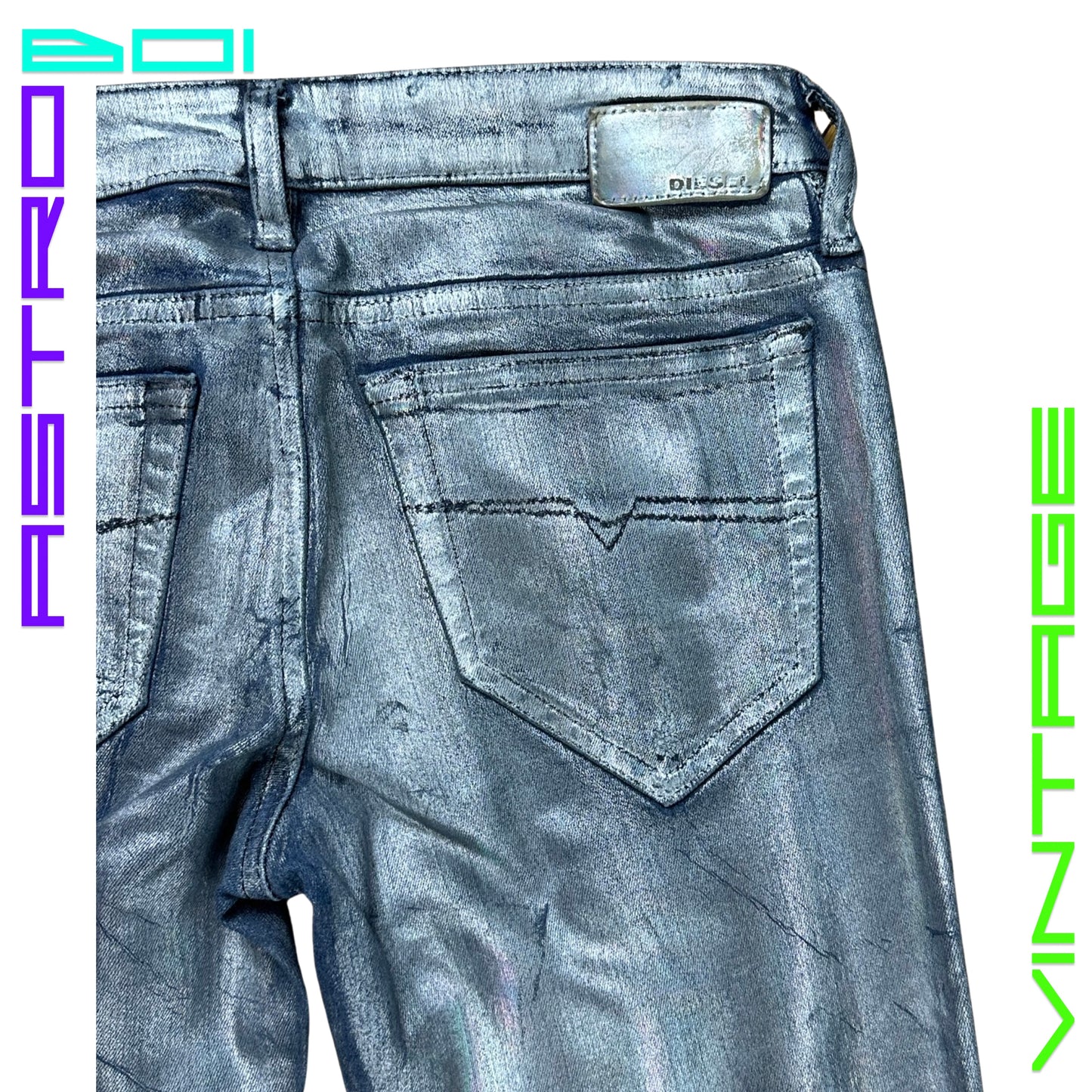 DIESEL HOLOGRAPHIC SKINNY JEANS _26"