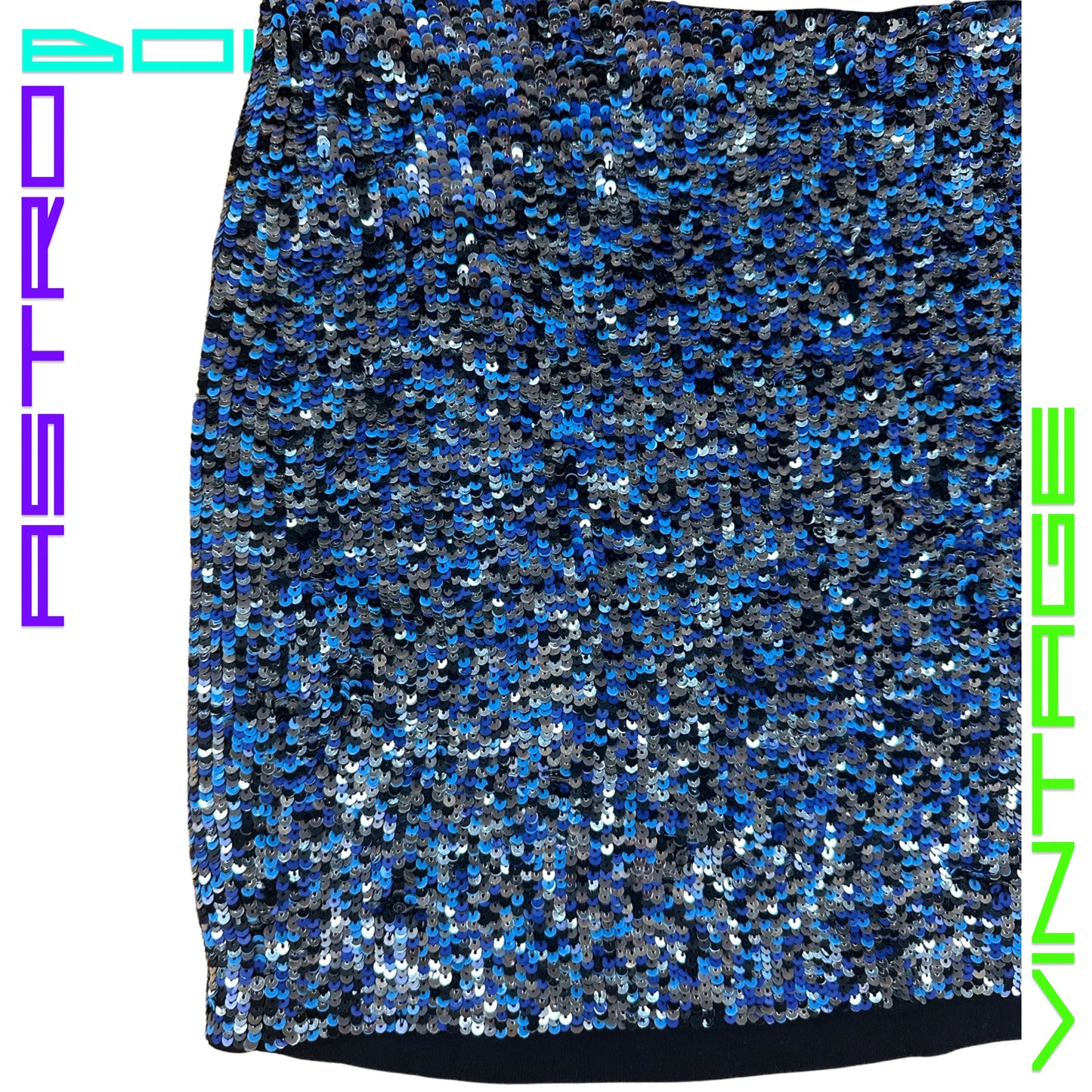HAUTE HIPPIE BLUE SEQUIN MINI SKIRT