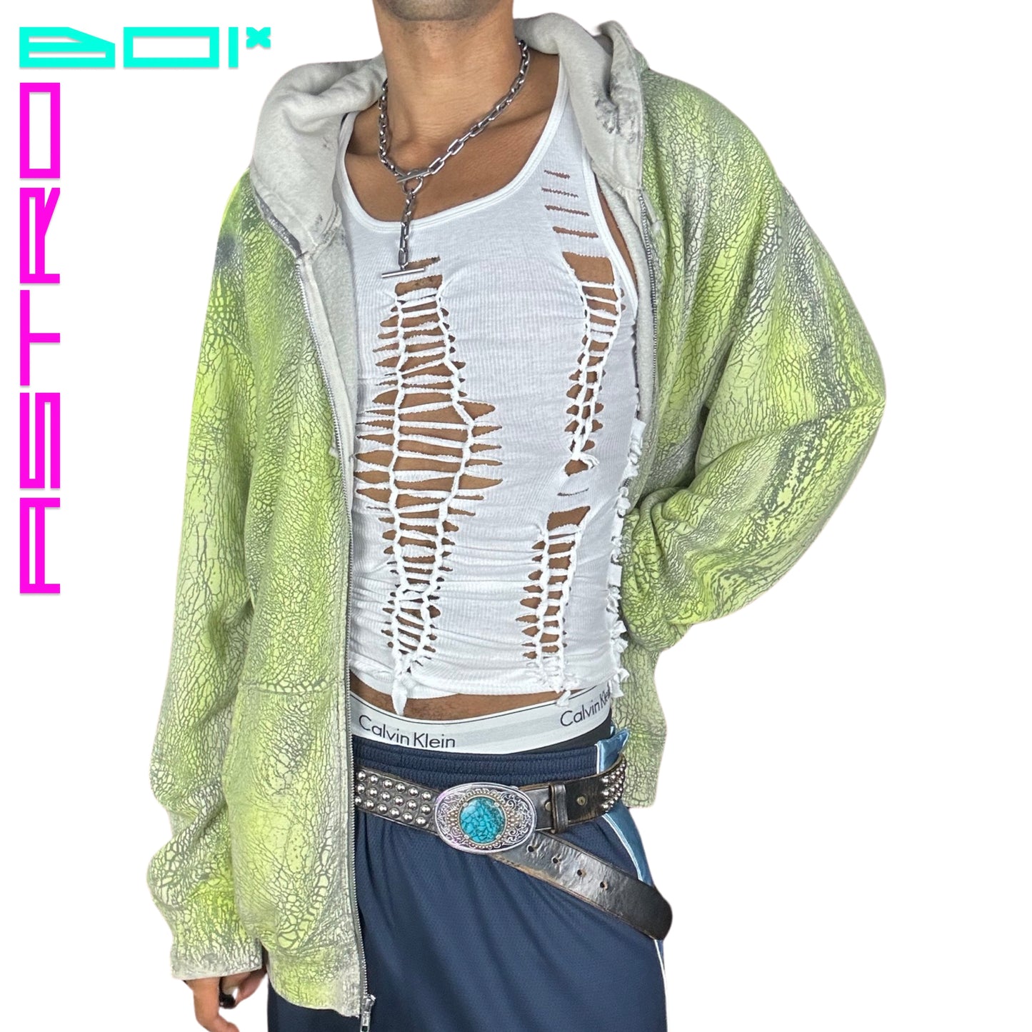 ASTROBOI* WHITE BRAIDED 'VIT' TANK TOP_ MEDIUM