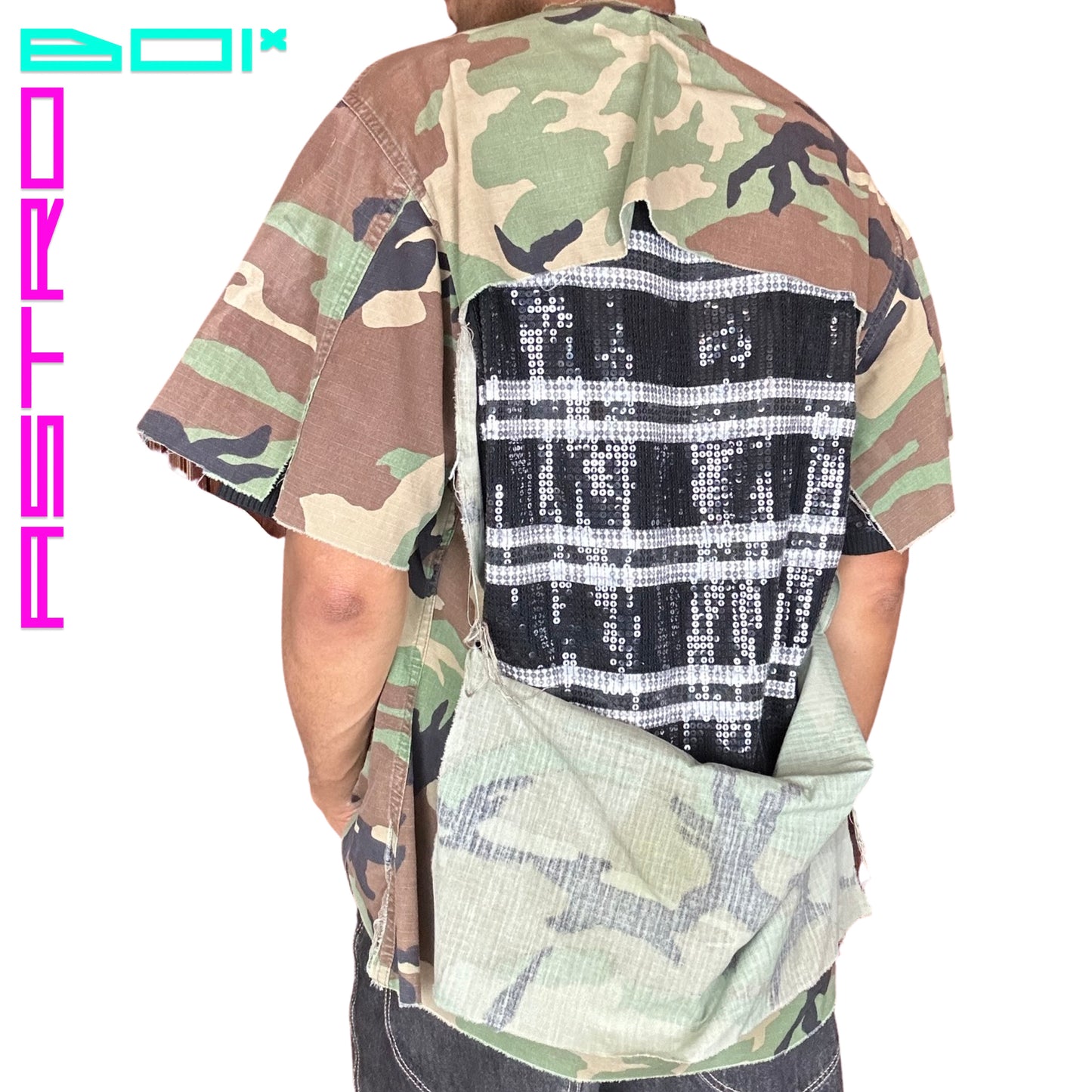 ASTROBOI* DECONSTRUCTED SHORT SLEEVE MILITARY JACKET_XL