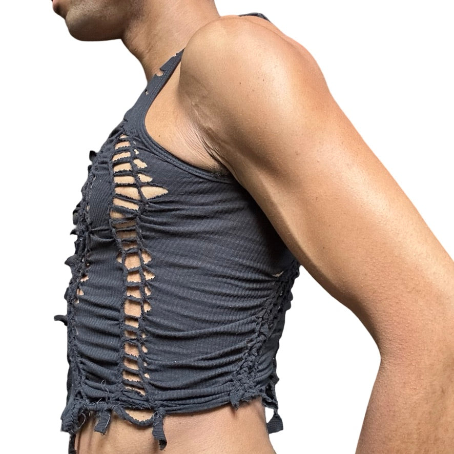 ASTROBOI* 'Andromeda' Black Twist Braided Tank Top - right