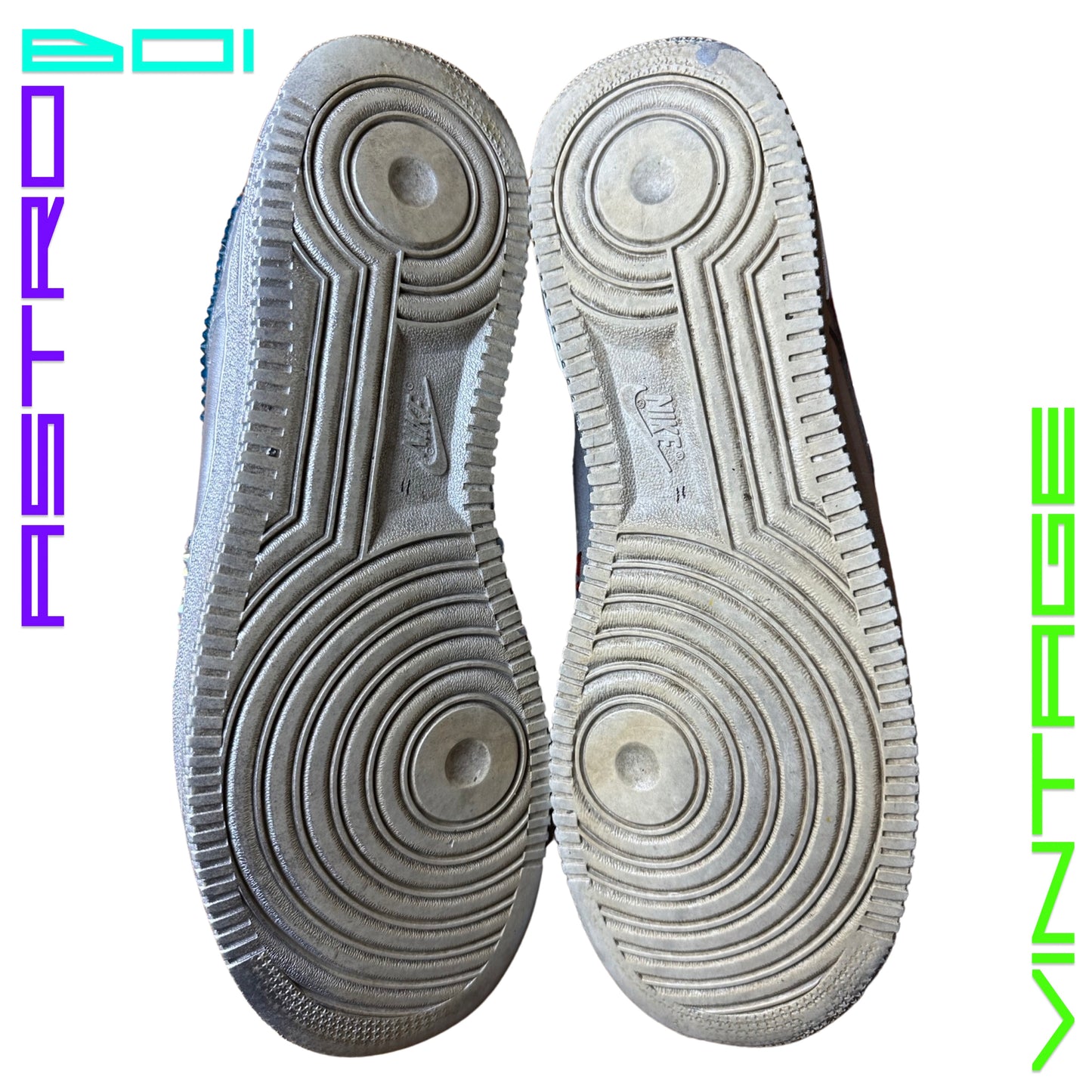 ASTROBOI* NIKE AIR FORCE METALLIC RAINBOW RHINESTONE SHOES