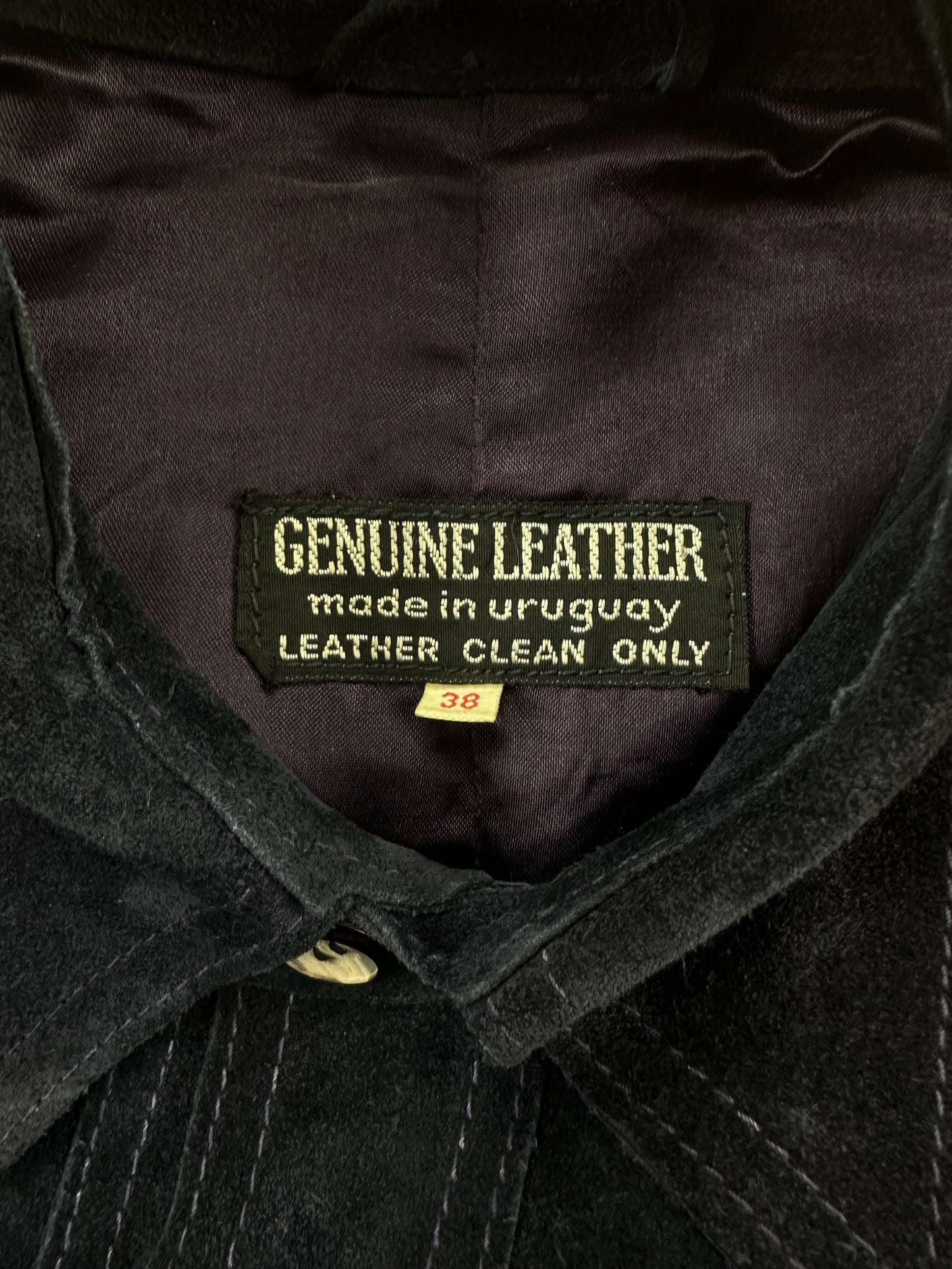 70s STYLE SUEDE LEATHER JACKET _ BLUE _ MEDIUM