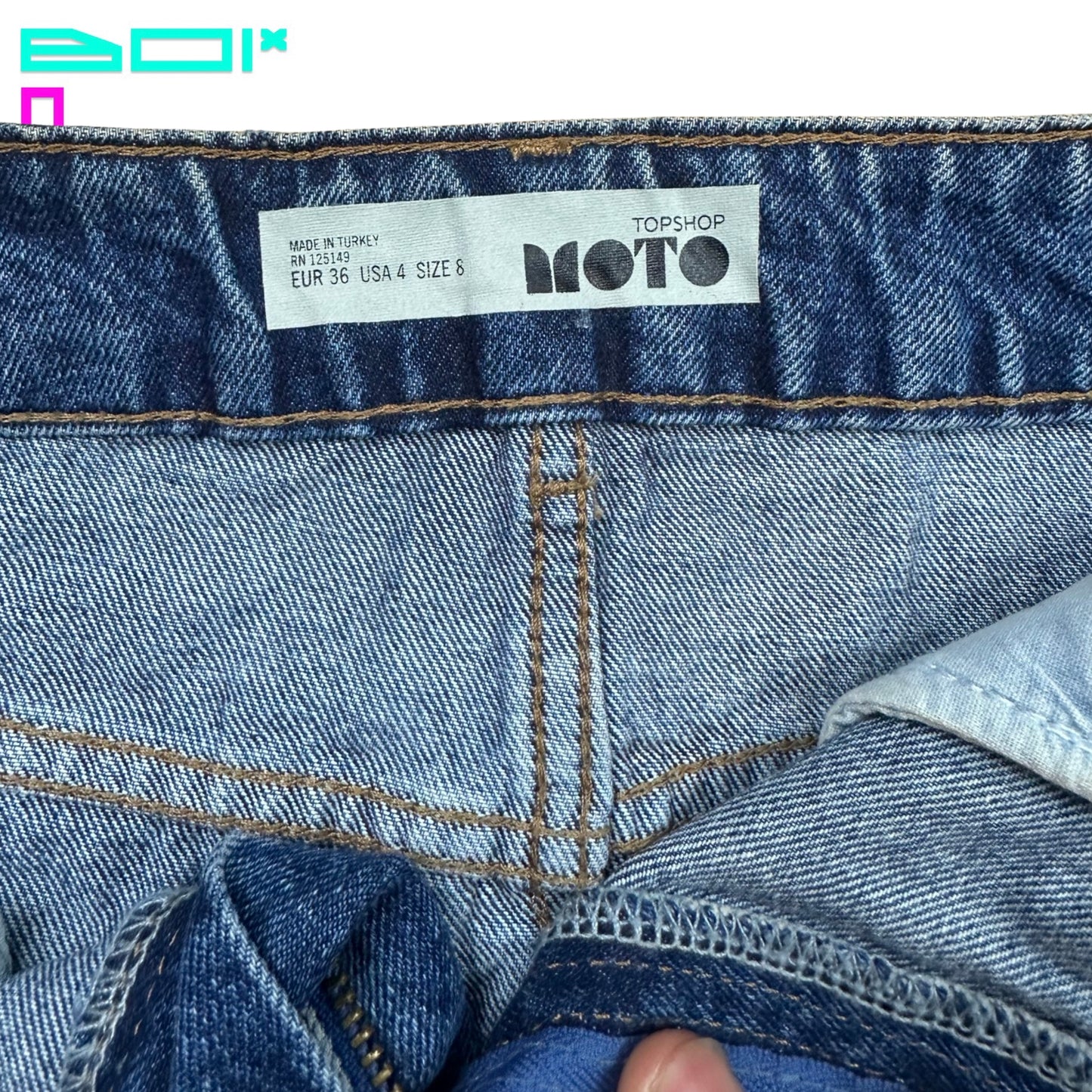 ASTROBOI* CUSTOMIZED TOPSHOP METALLIC DENIM SKIRT