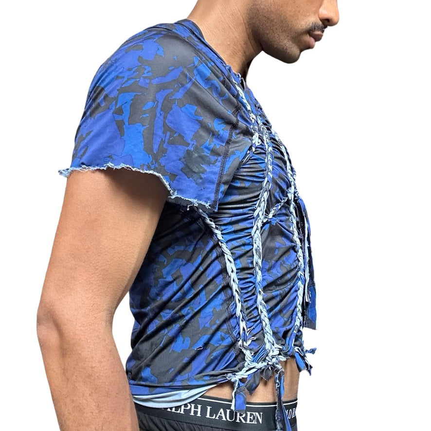 ASTROBOI* x Nike Pro Blue Camouflage Braided Twist T-shirt – right