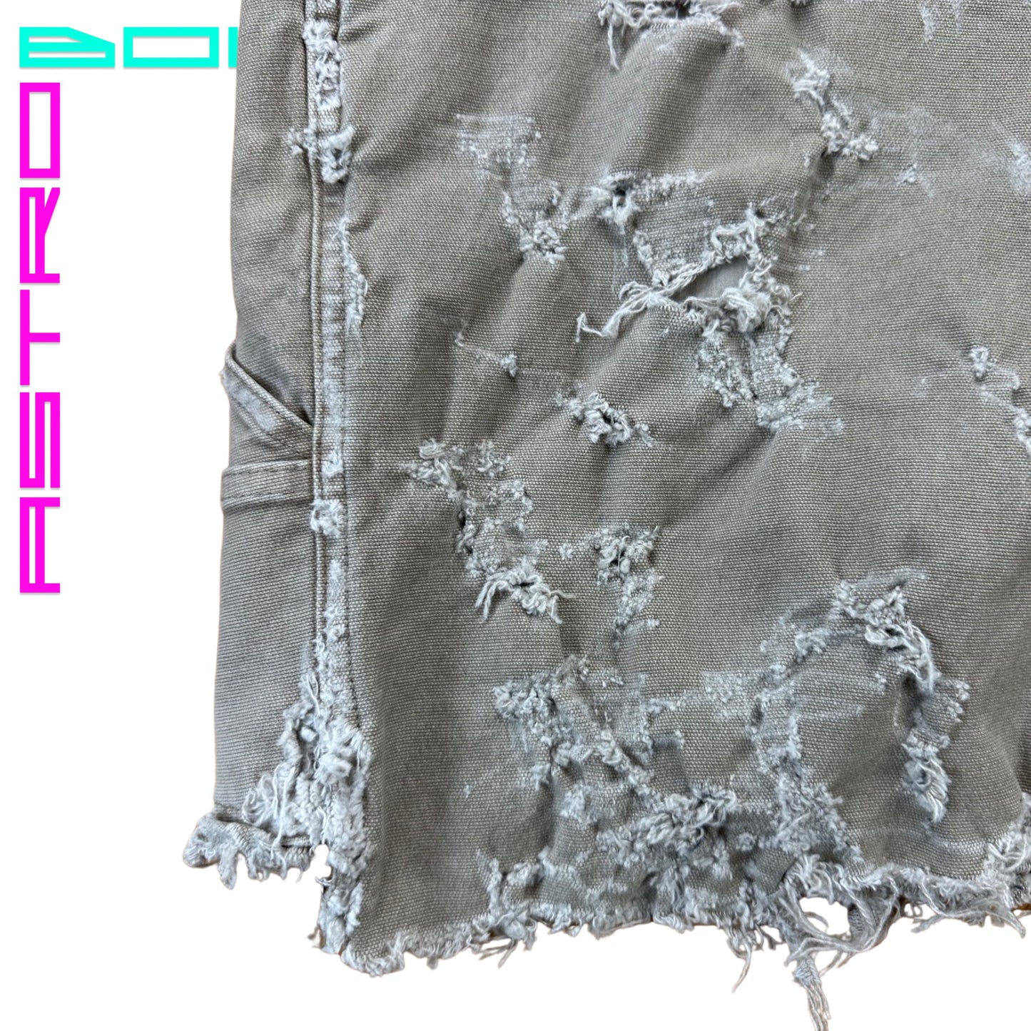 ASTROBOI* CUSTOMIZED ABERCROMBIE & FITCH DISTRESSED WORKWEAR SHORTS_30"