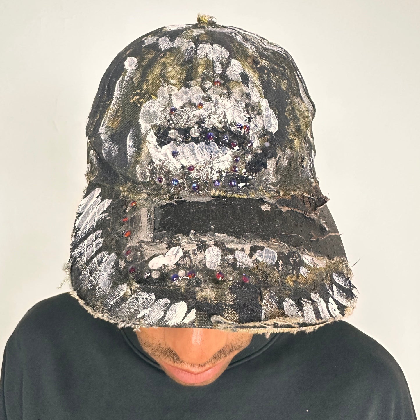 ASTROBOI* ‘This Way’ Brown/Green Camouflage Rhinestone Hat