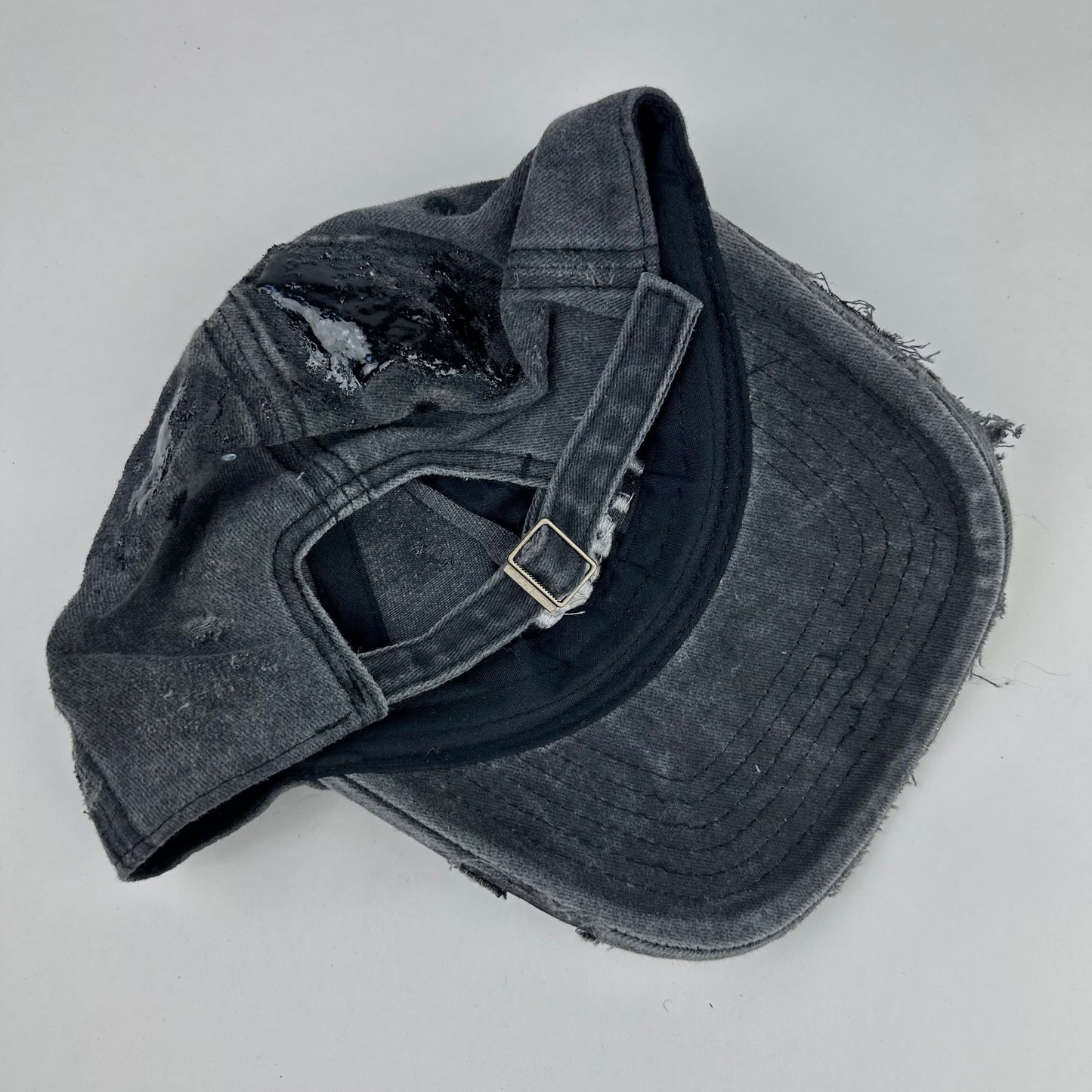 ASTROBOI* 'Muddy Paris' Distressed Resin & Rhinestone Black Hat