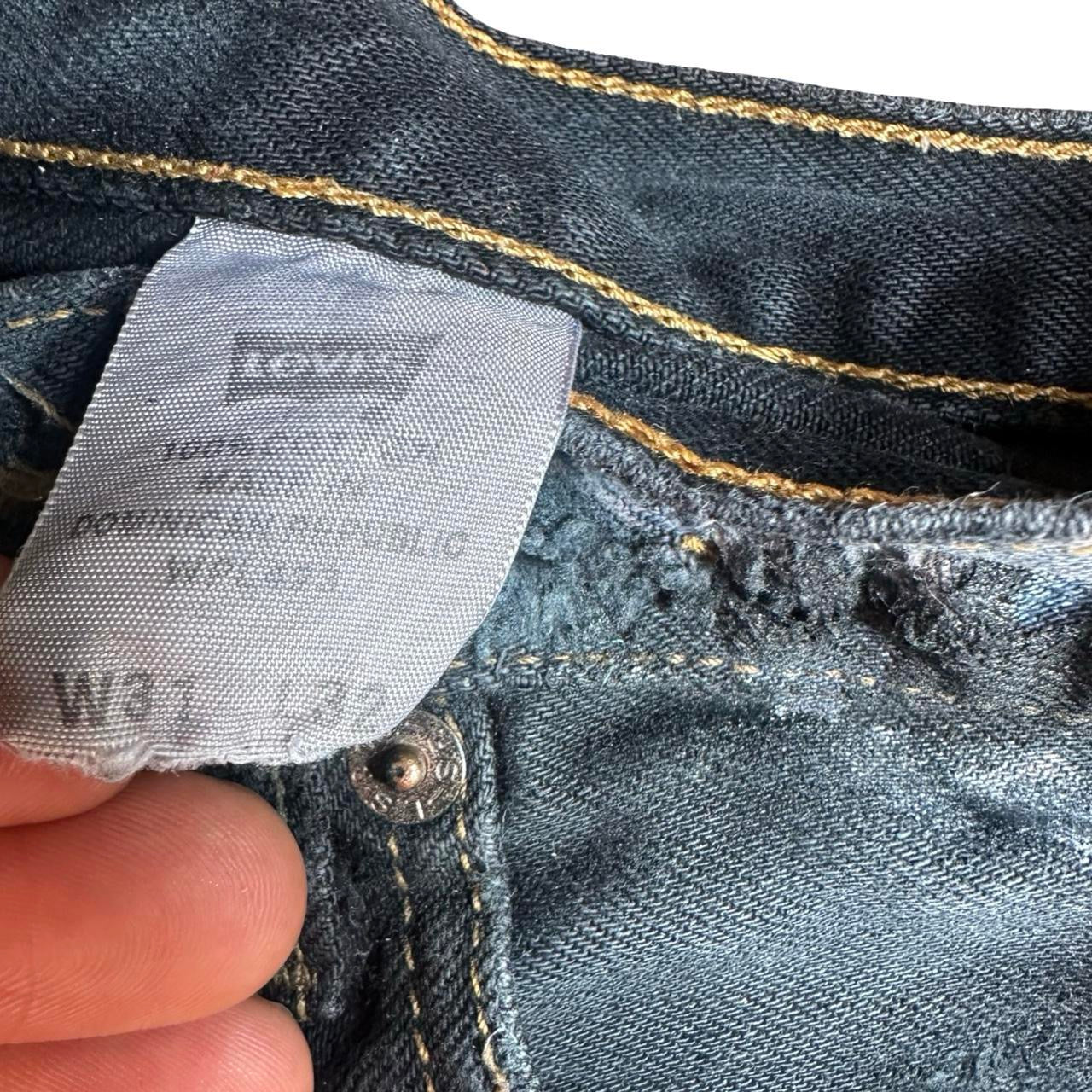 ASTROBOI* x Levi's Womens Ripped Black Denim Painted Mini Shorts - tag