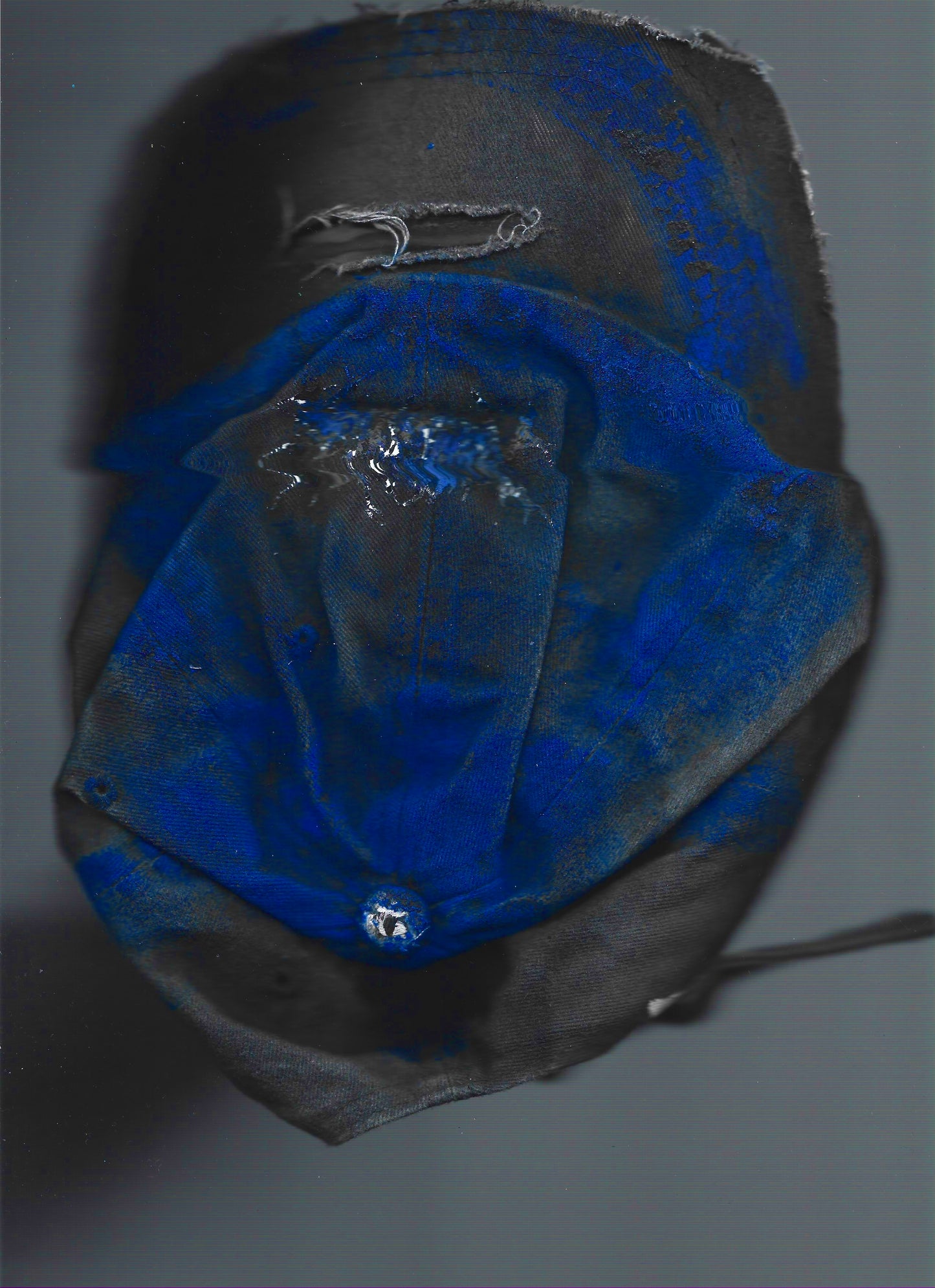 Scanned image of ASTROBOI* Damian Grey Blue Distressed Dad Cap