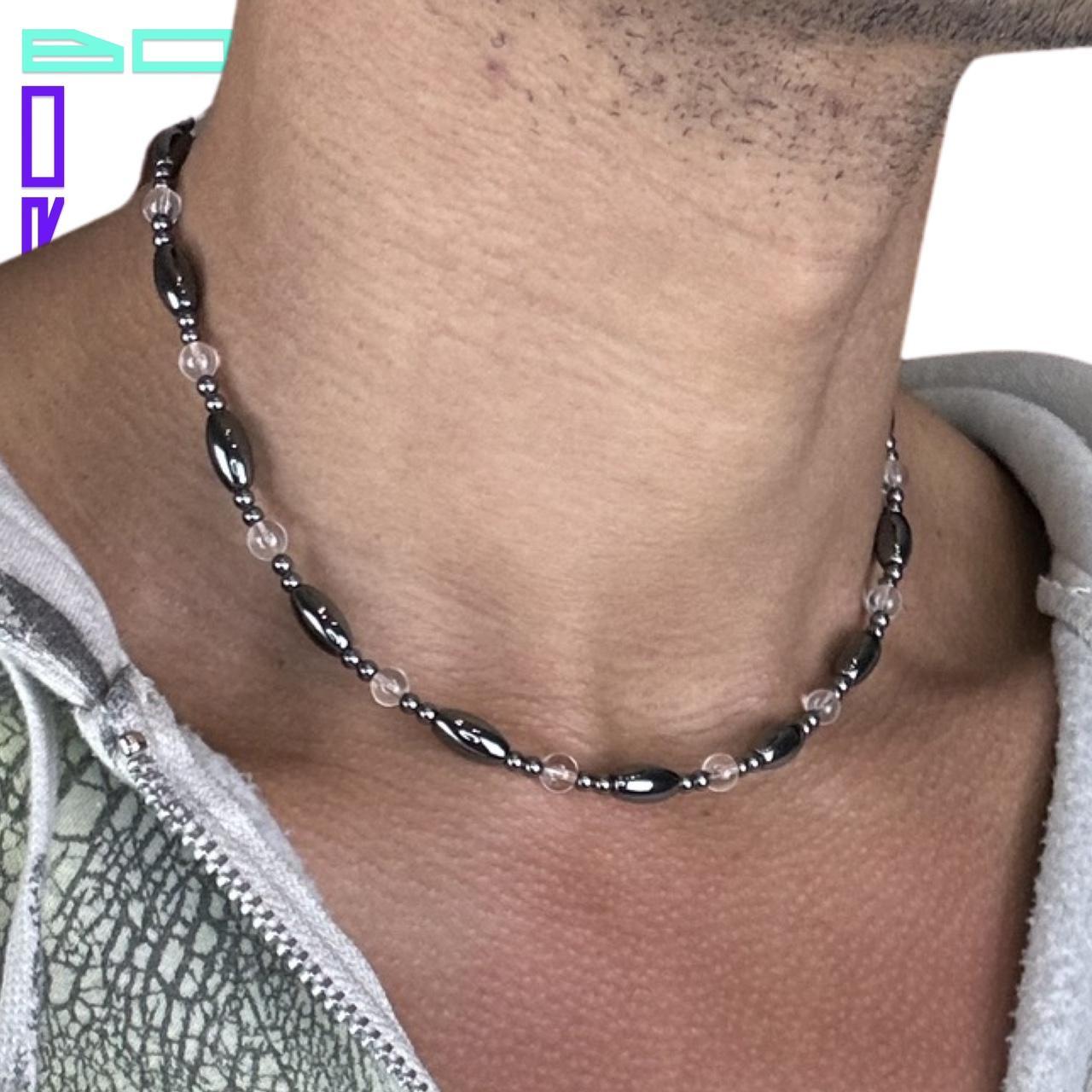 GUN METAL AND CLEAR SPACE X CHOKER