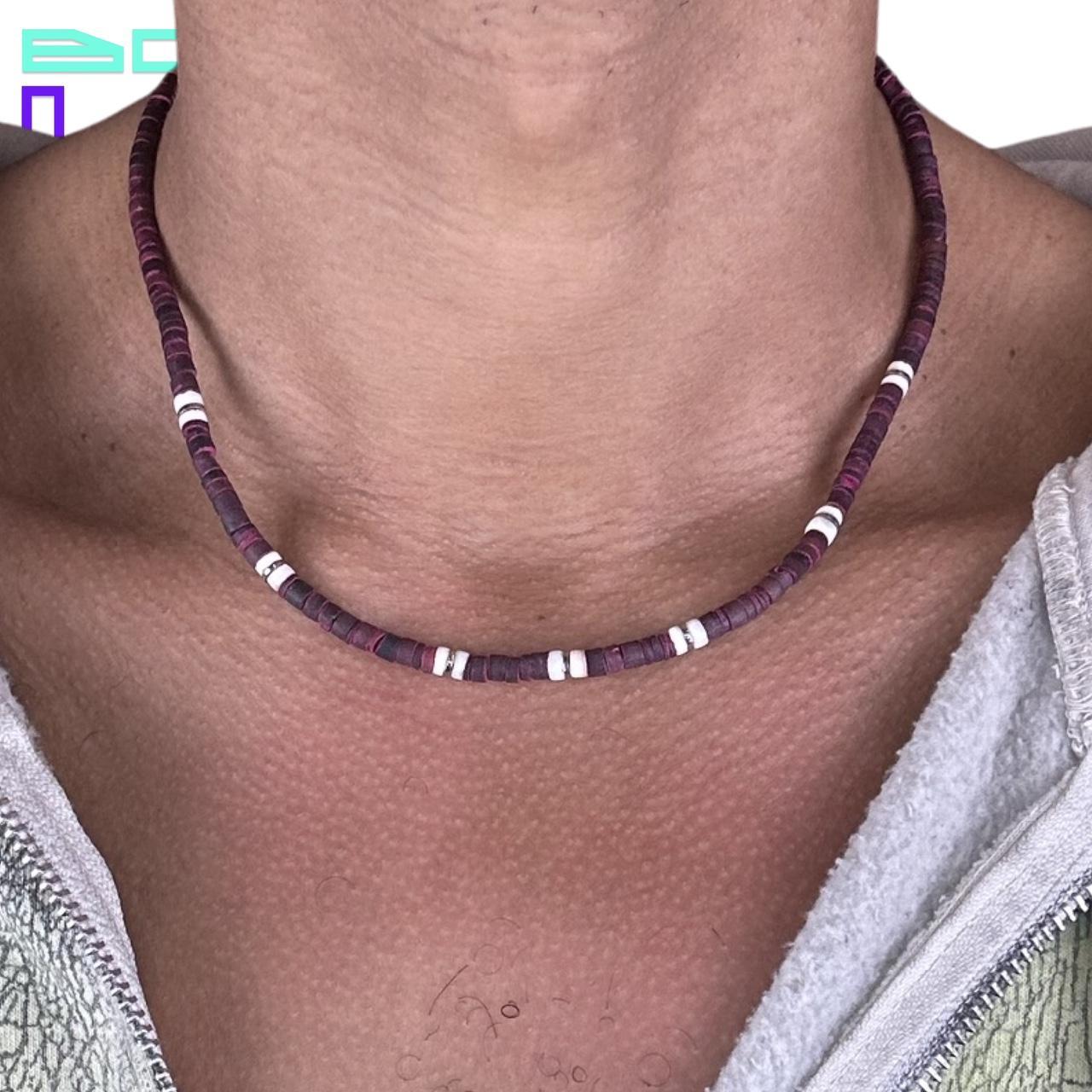 BURGUNDY SHELLS OF TRITON CHOKER NECKLACE