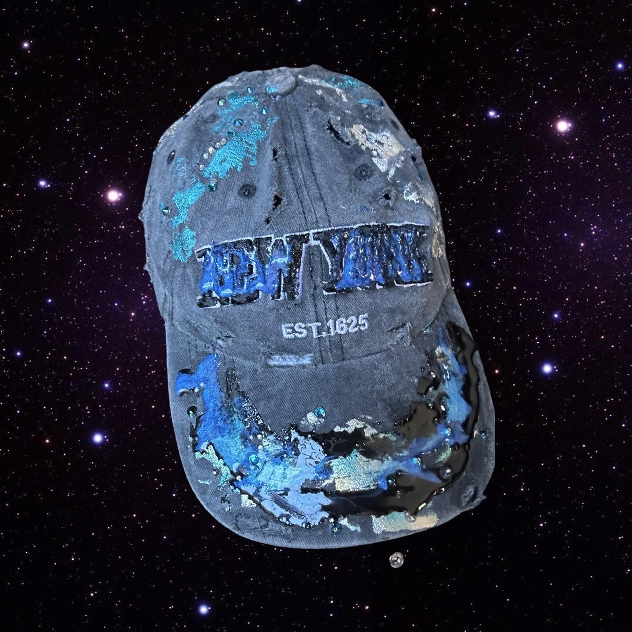 ASTROBOI* 'Plavala' Black Iridescent Painted Rhinestone Resin Hat