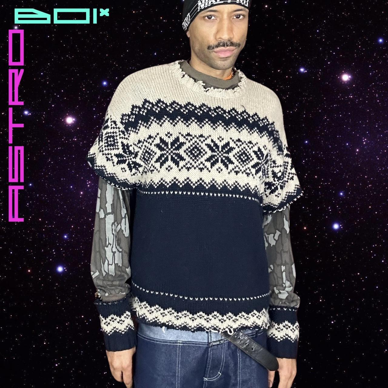 ASTROBOI* DECONSTRUCTED FAIR ISLES GRUNGE SWEATER_ XL