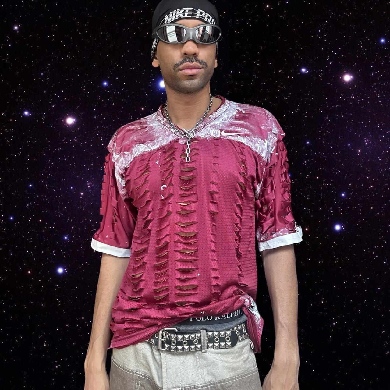 ASTROBOI* X Nike Maroon Mesh Painterly Jersey - overview