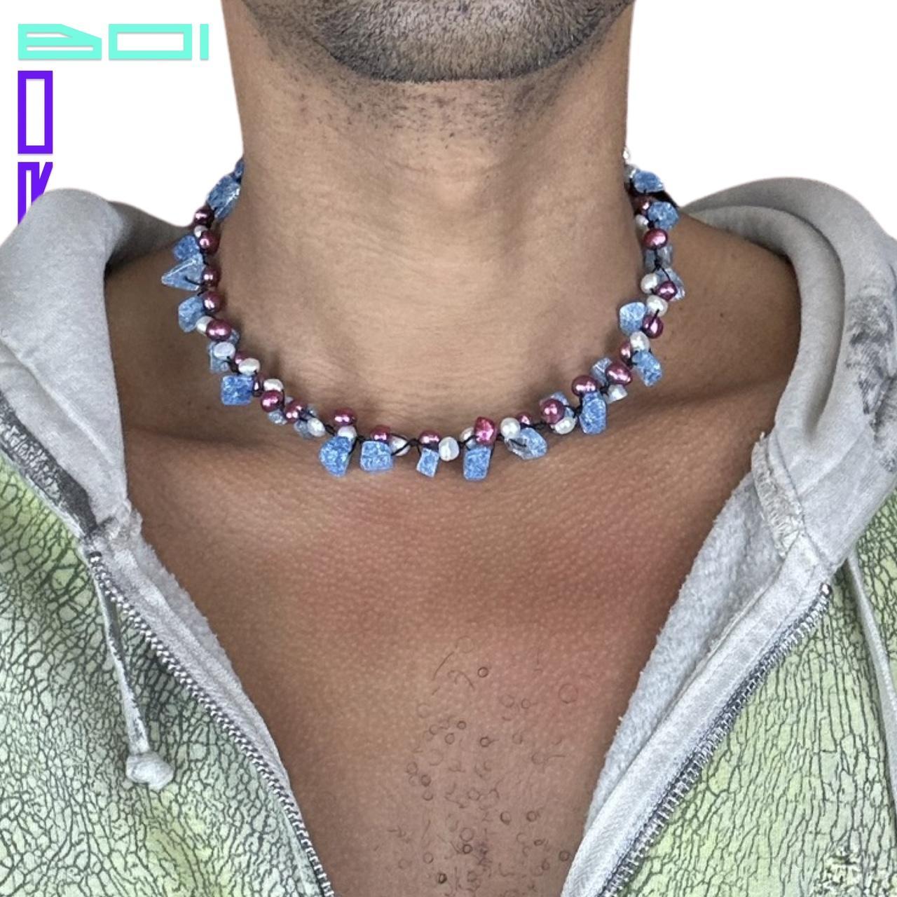 STAGGERED ICE CRYSTAL BEADED NECKLACE
