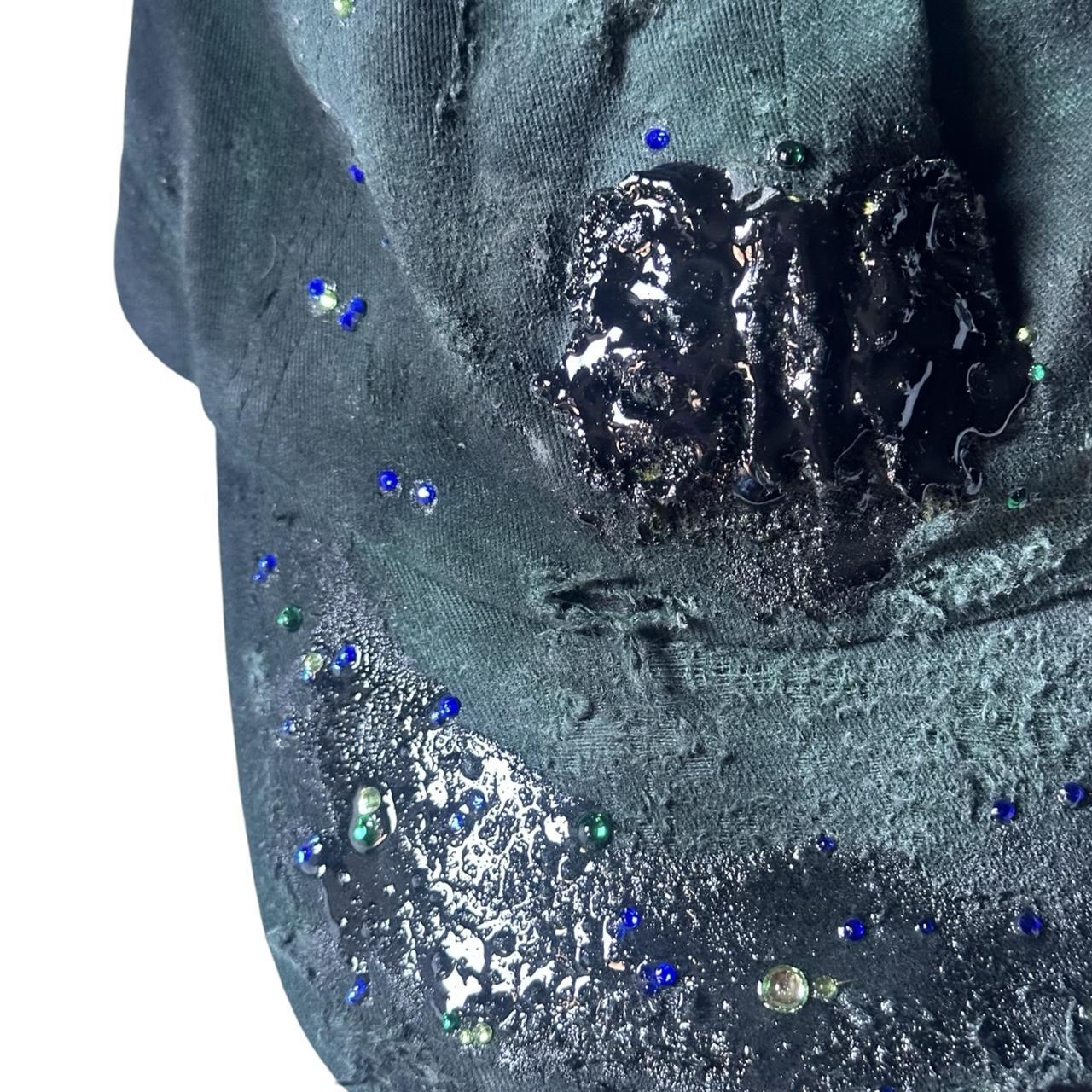 818 Green Resin Slime Rhinestone Baseball hat