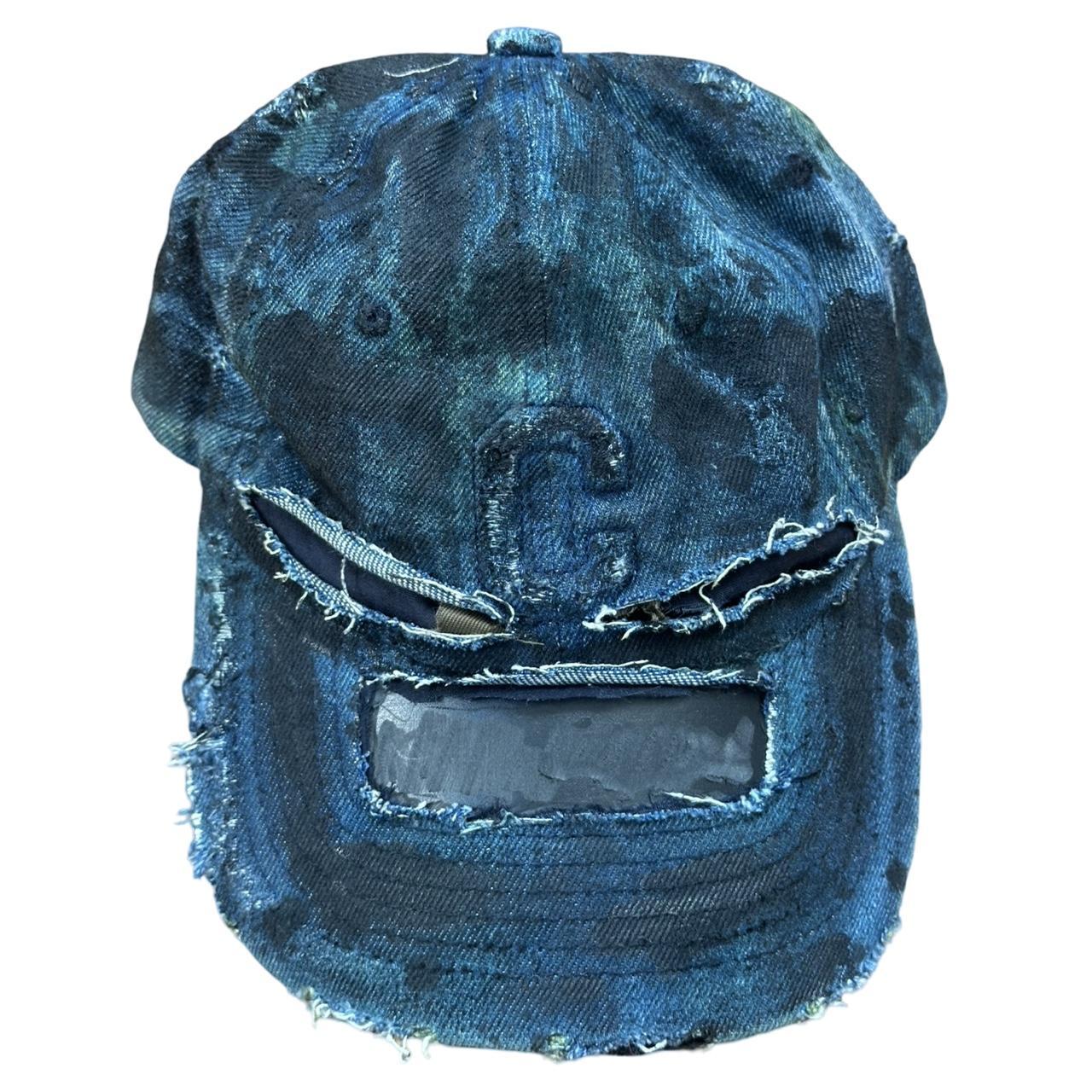 ASTROBOI* Black & Blue Faded Denim Hat, flat front