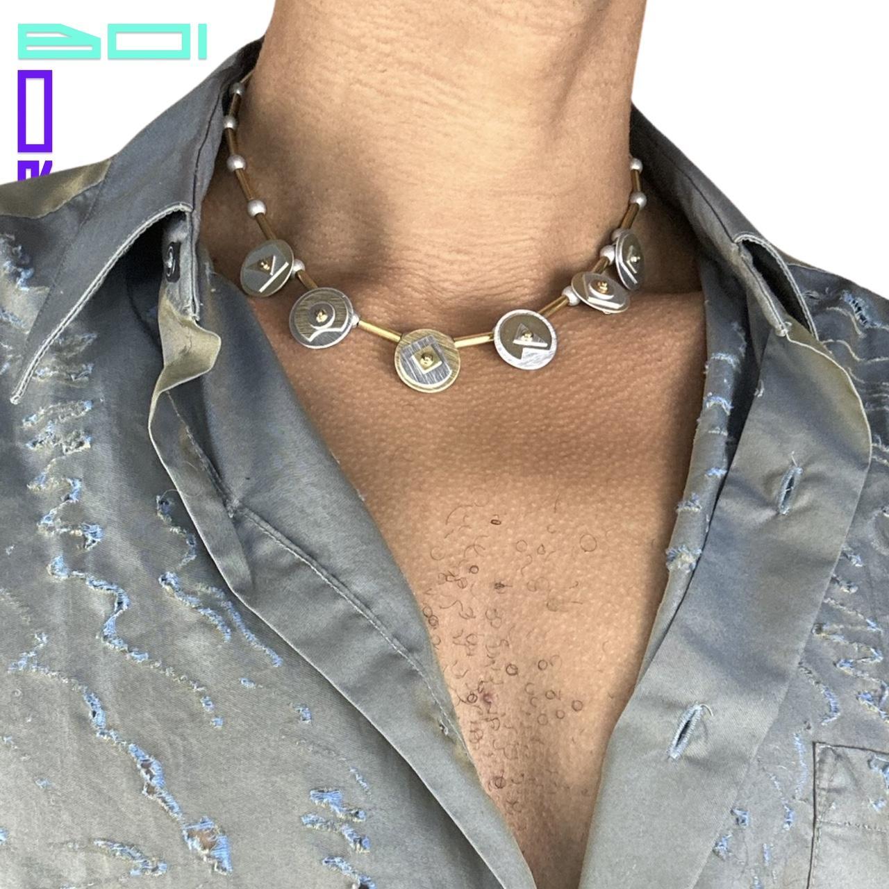 ART DECO SYMBOLS NECKLACE_ GOLD/SILVER