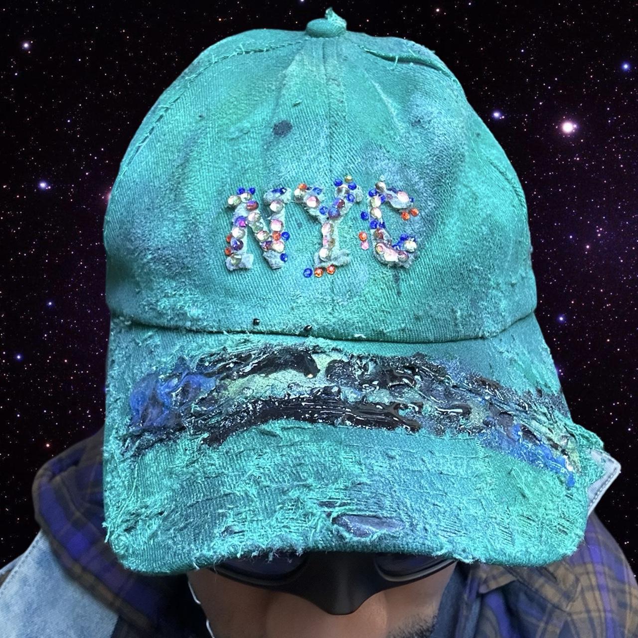 ASTROBOI* 'Smith' NYC Green Distressed Rhinestone Hat