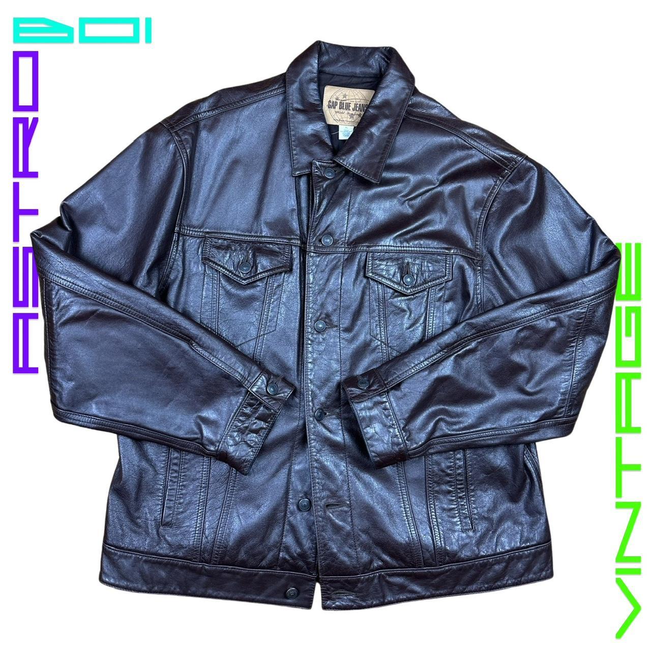 GAP Jeans Classic Brown Leather Jacket - XL