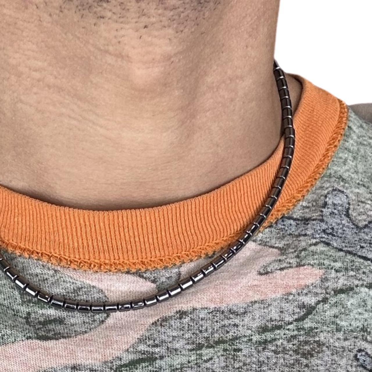 CHARCOAL GUN METAL BEADED NECKLACE