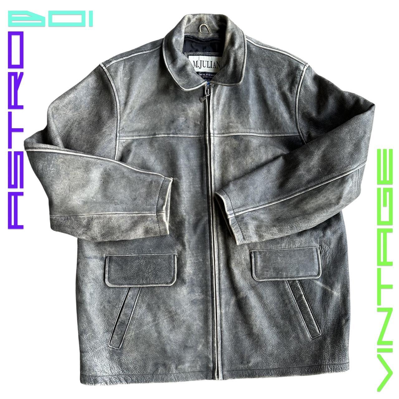M.JULIAN BY WILSONS LEATHER ANTIQUE GRAY LEATHER JACKET _ XL