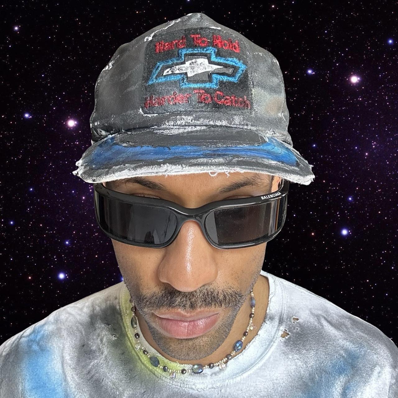 ASTROBOI* x Chevrolet Black & White Distressed Zebra Print Hat
