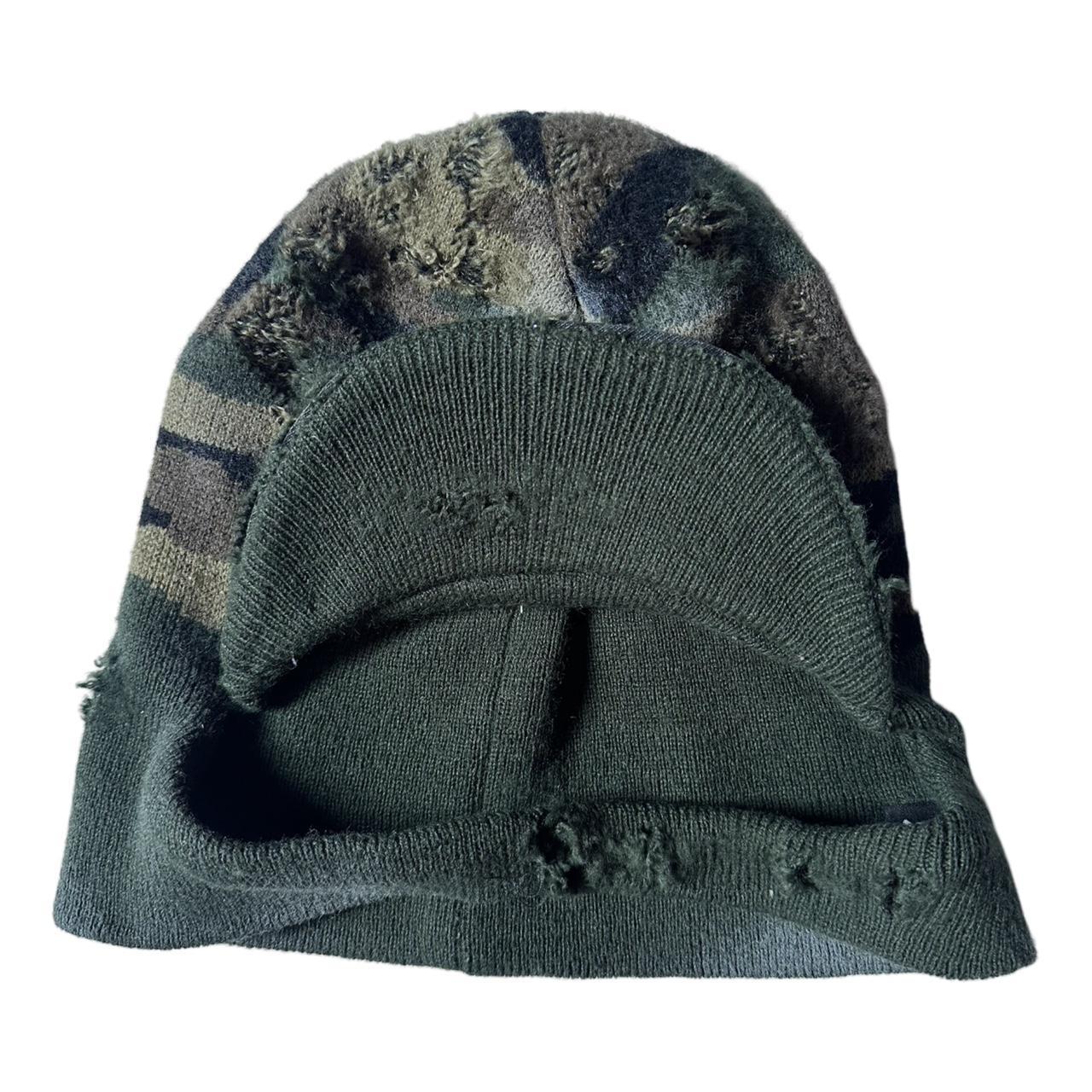 ASTROBOI* Distressed Green Camouflage Beanie Cap