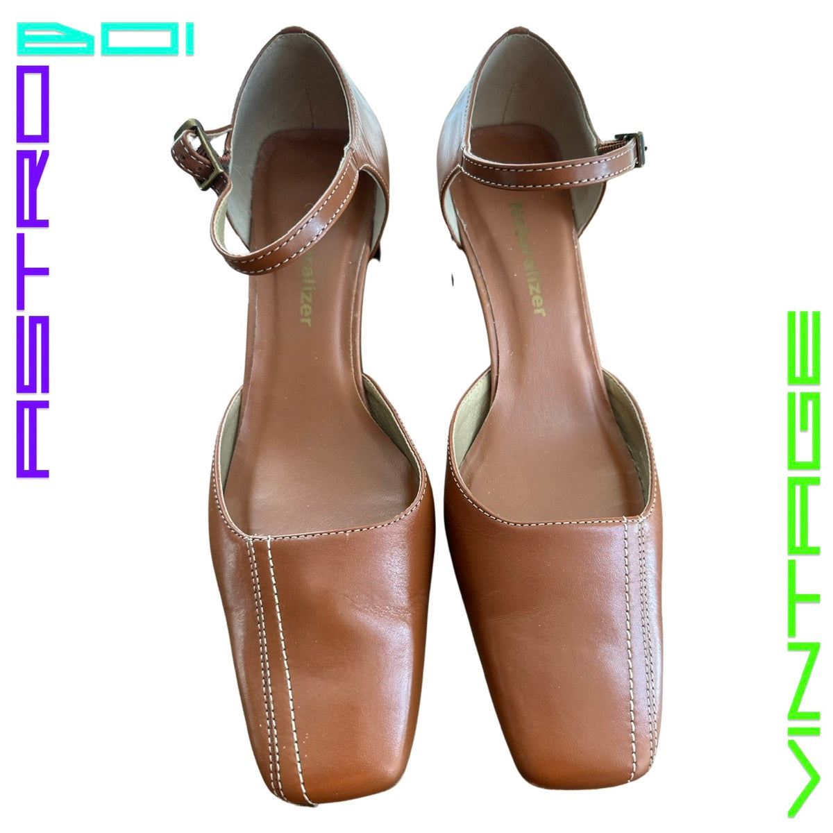 VINTAGE 90s NEUTRALIZER BROWN LEATHER HEELS_ 6.5W