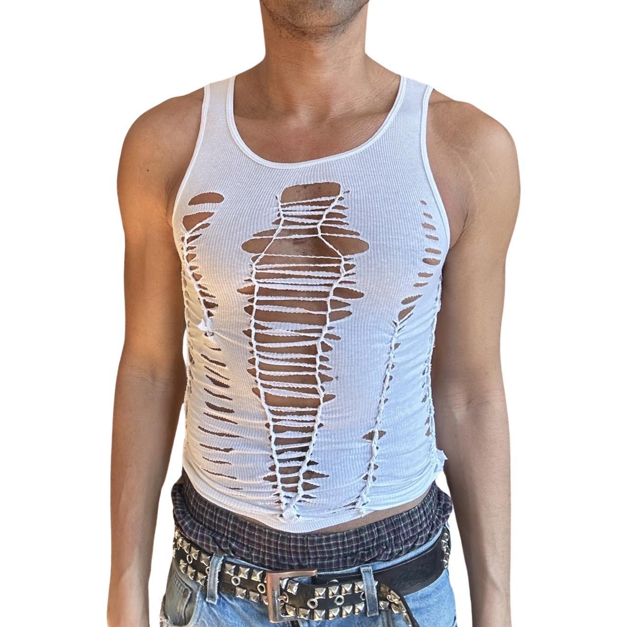ASTROBOI* 'TROY' WHITE BRAIDED TANK TOP