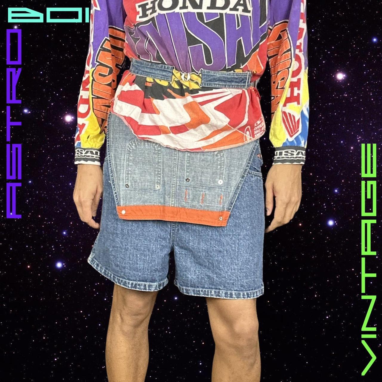 VINTAGE BUM EQUIPMENT DENIM SHORT OVERALLS