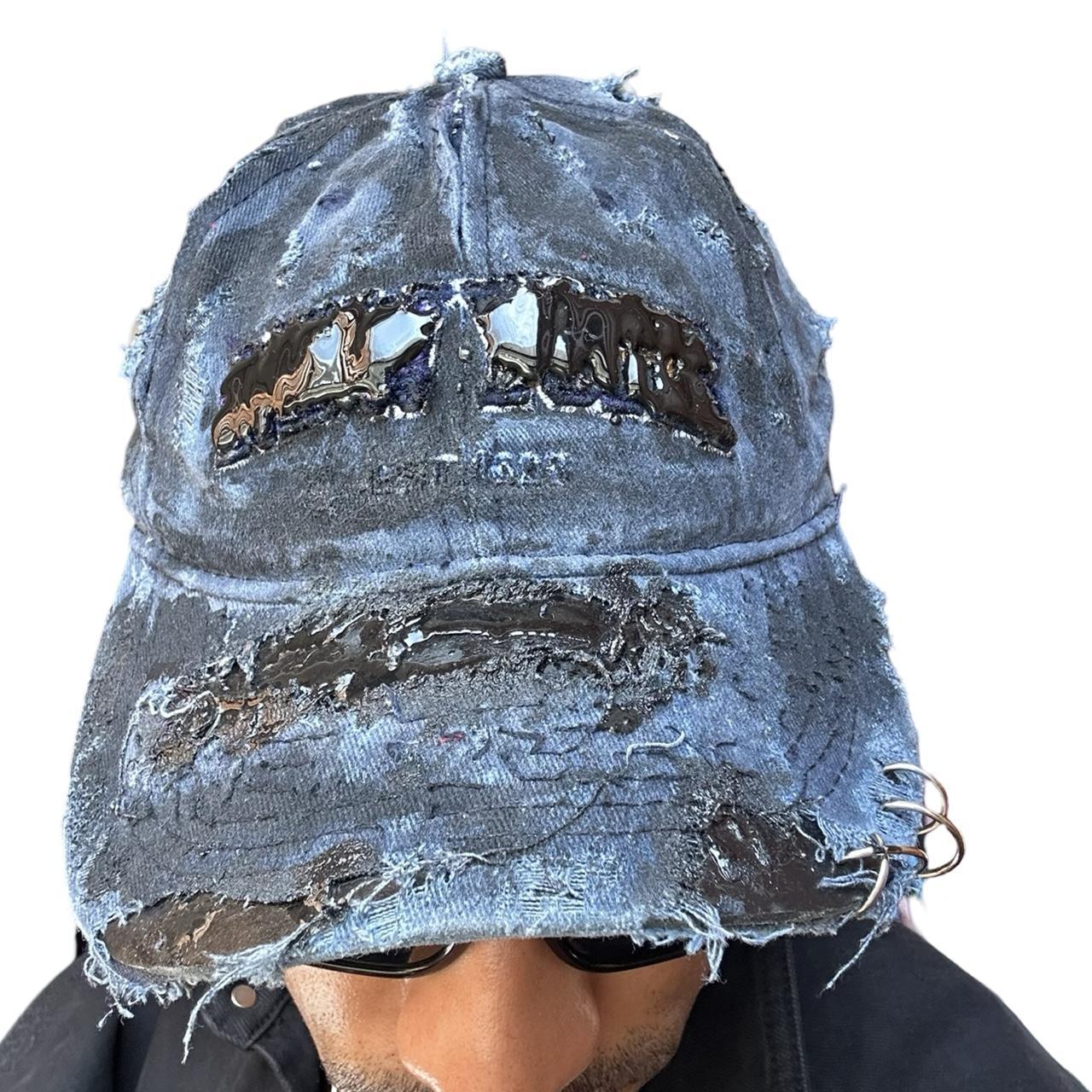 ASTROBOI* ‘Feeling Blue’ NYC Distressed Resin Hat, front